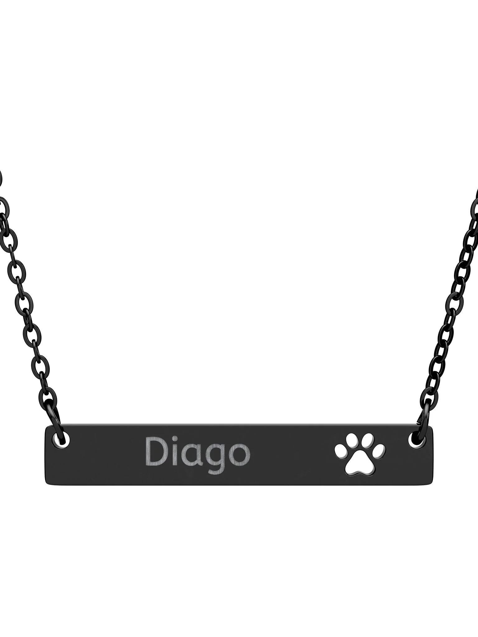 Personalize Bar Necklace With a Paw Cutout product image (1)