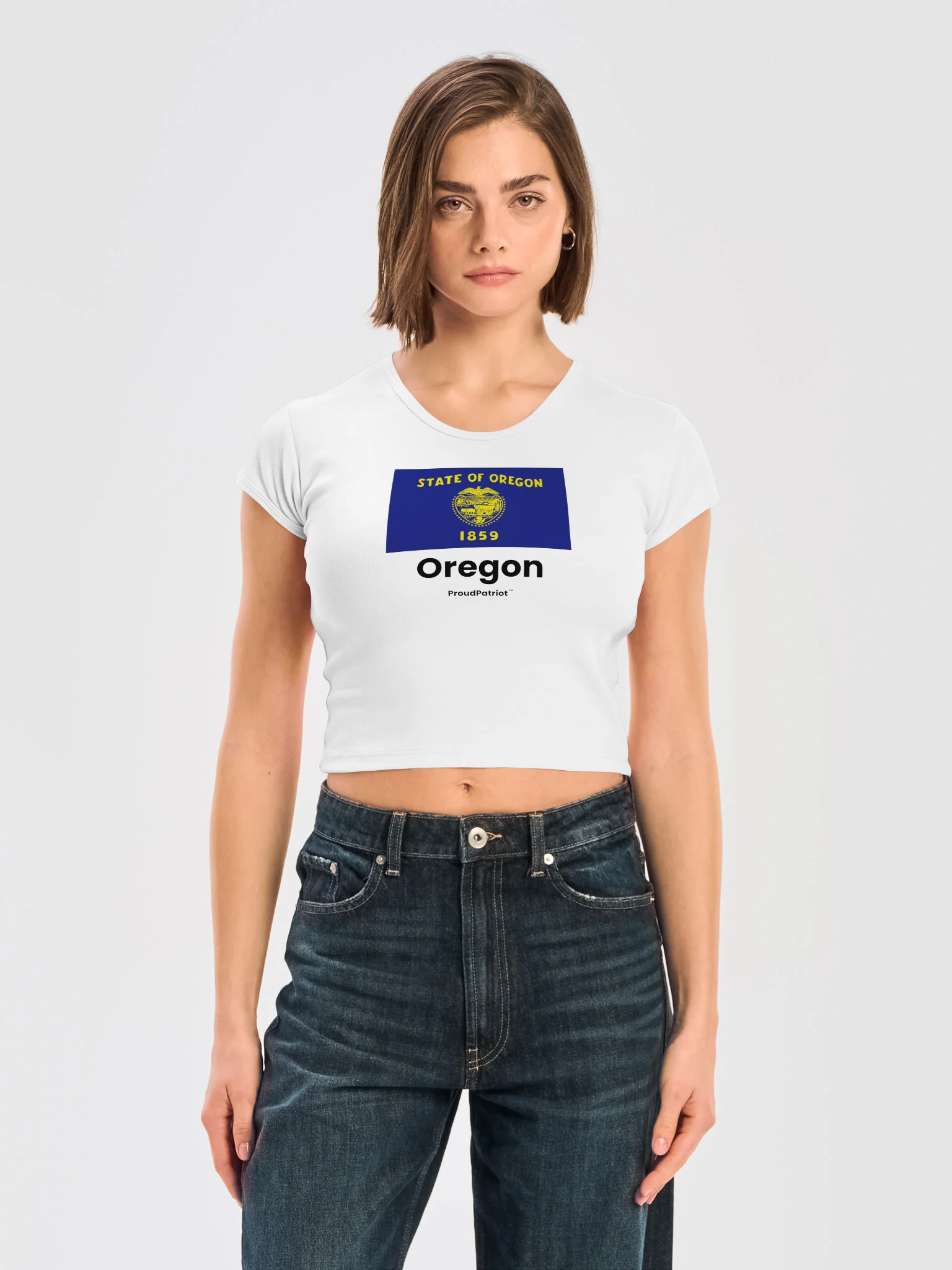 Oregon Women's Ribbed Baby Tee Crop Top product image (1)