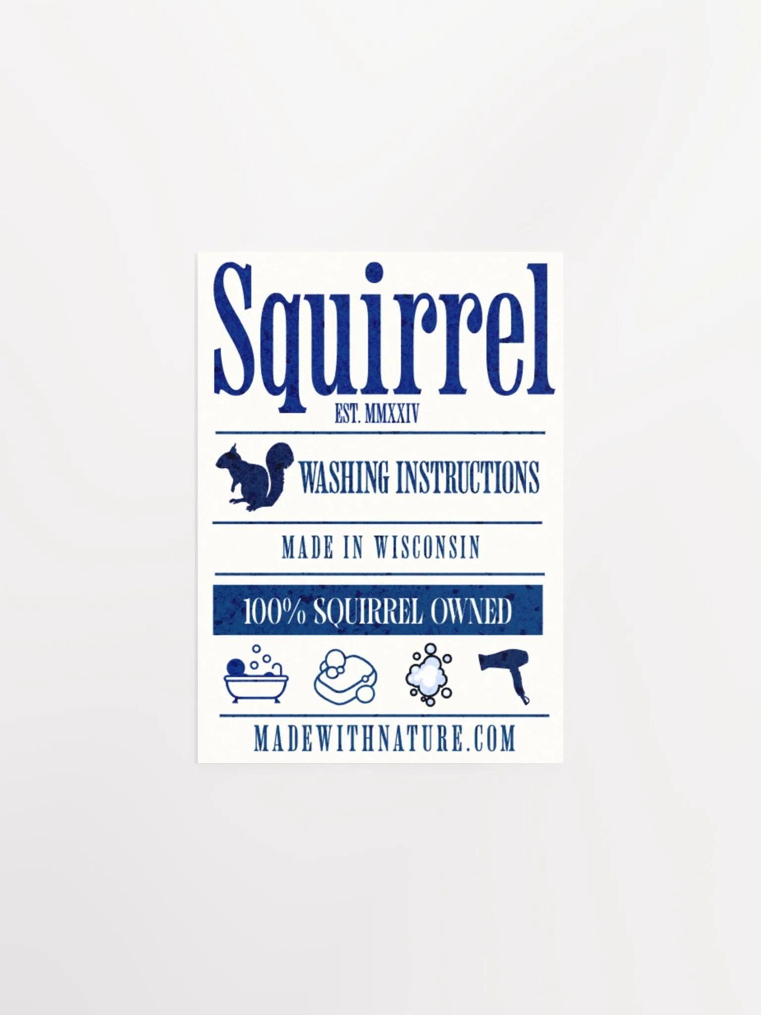 SQUIRREL WASHING INSTRUCTIONS PRINT product image (3)