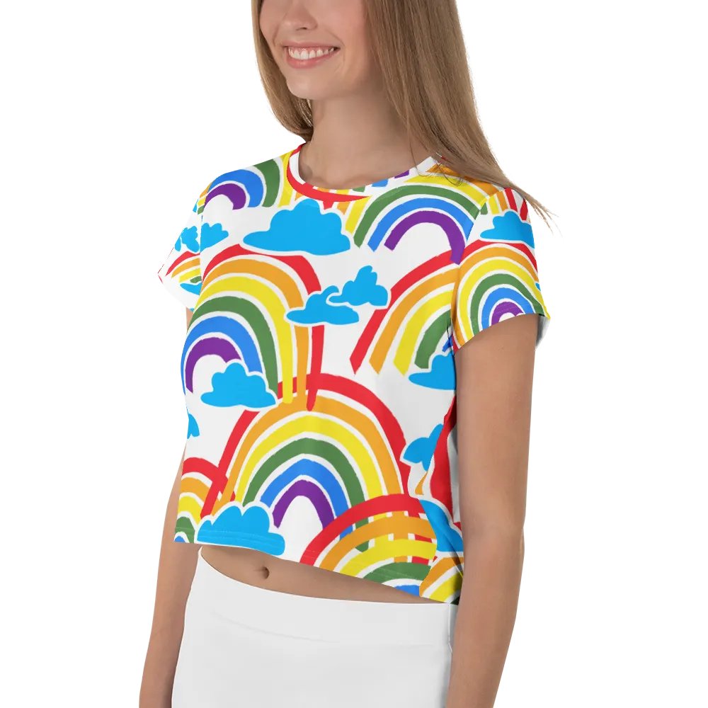 Rainbow Clouds All-Over Crop Tee product image (3)