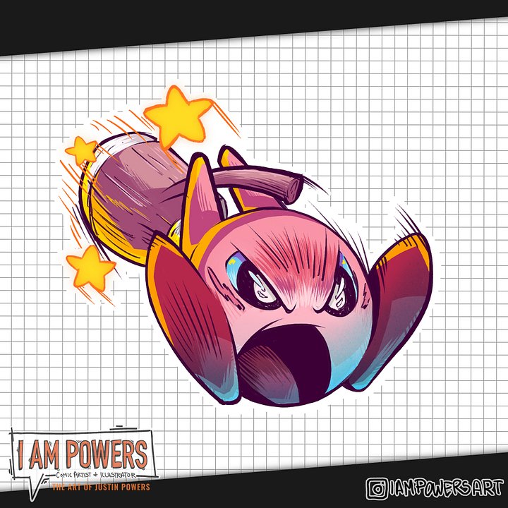 “Hammer Time” | Kirby Waterproof Vinyl Sticker product image (2)