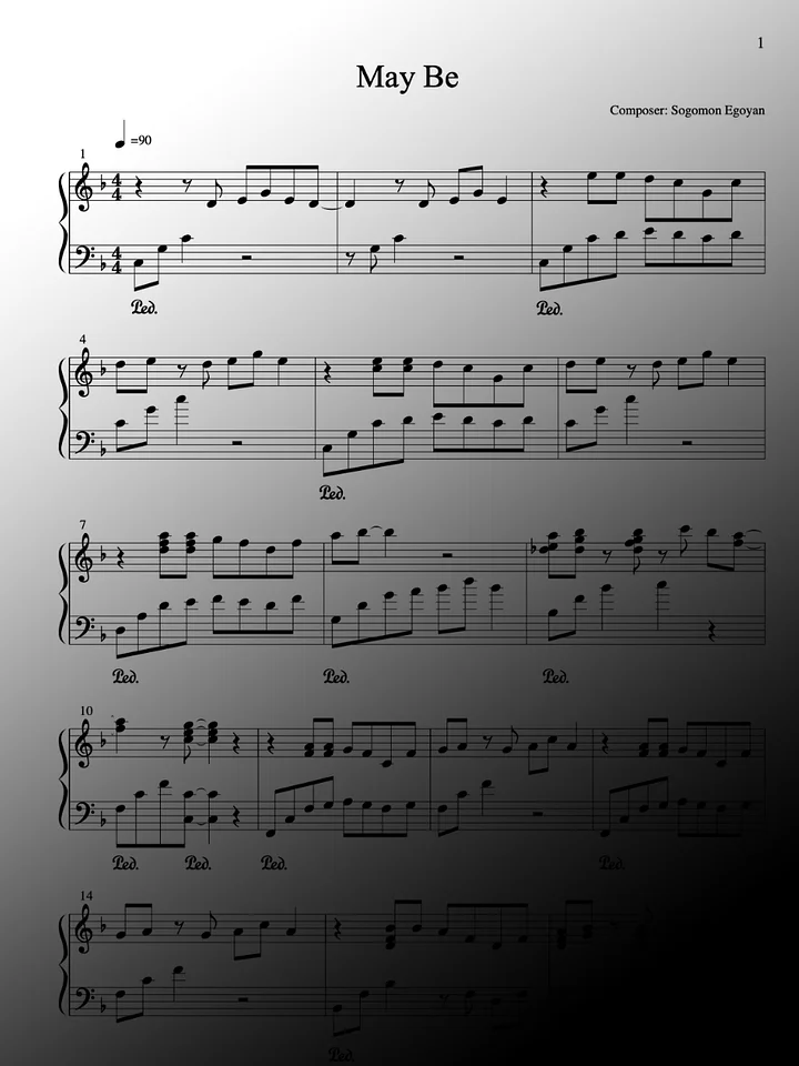 May Be by Sogomon Egoyan - Piano Sheet Music product image (1)