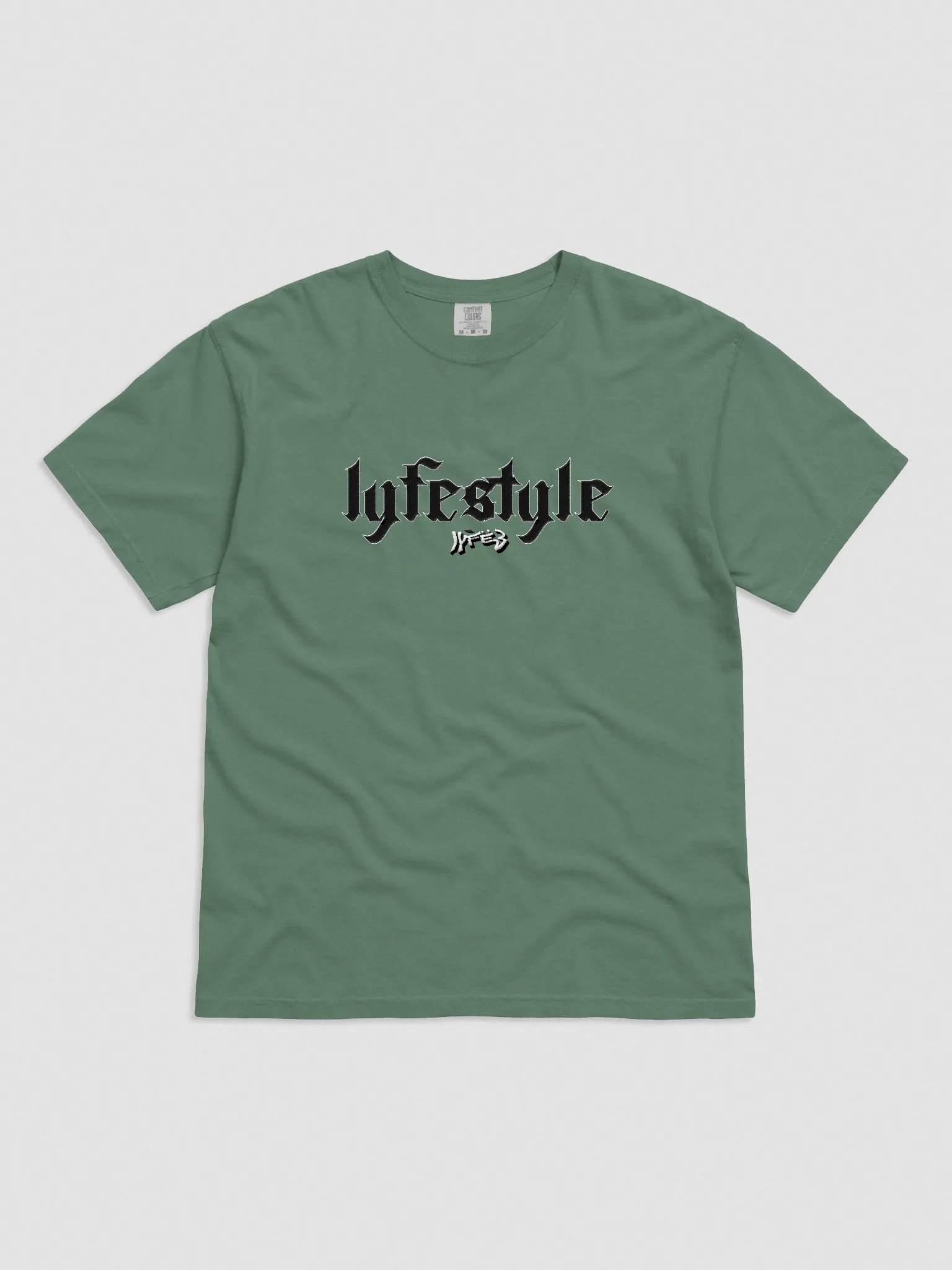 LYFË3 STITCHED HEAVYWEIGHT LYFESTYLE TEE SAGE GREEN product image (1)