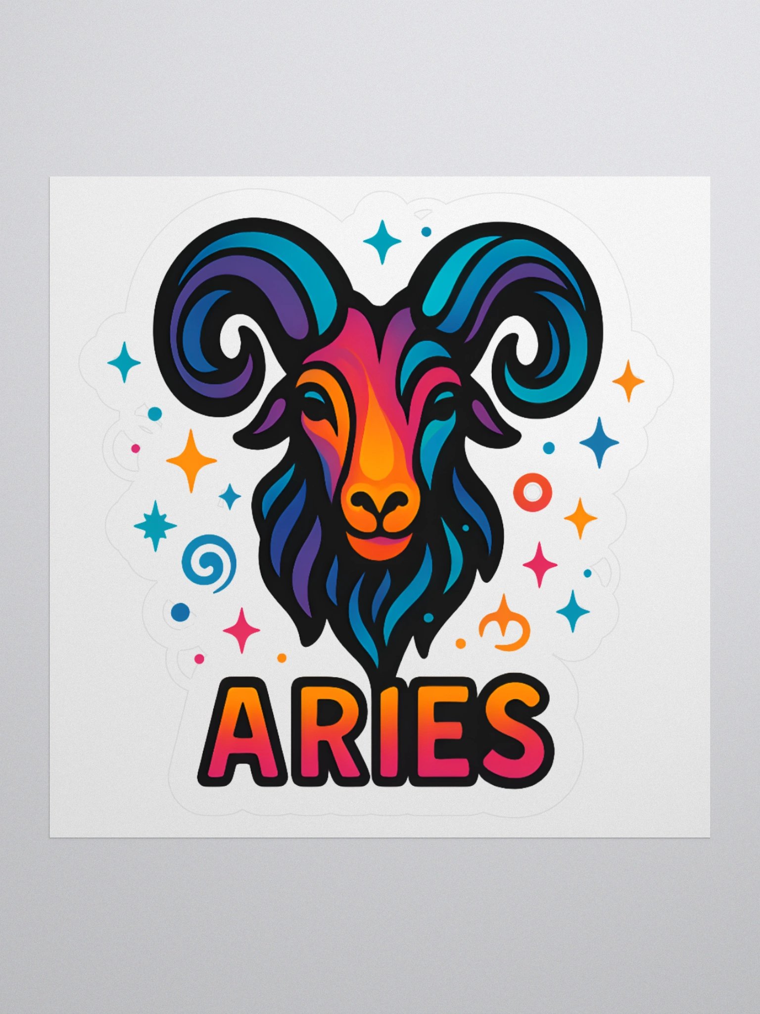 Aries Zodiac Sign – Bold & Fiery Psychedelic Horoscope Design 1 product image (1)