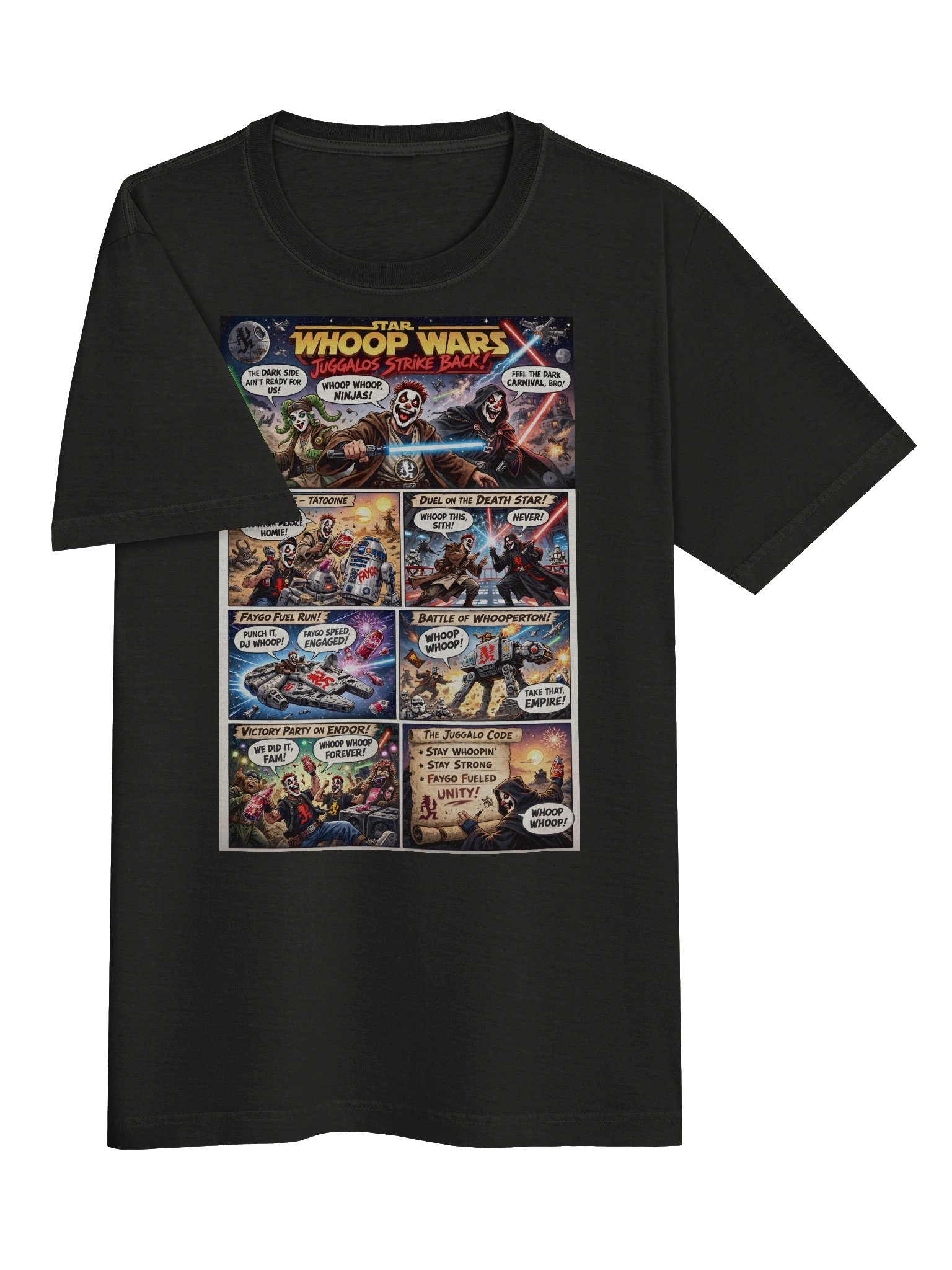 🚀 Star Whoop Wars: Juggalos Strike Back T-Shirt product image (3)