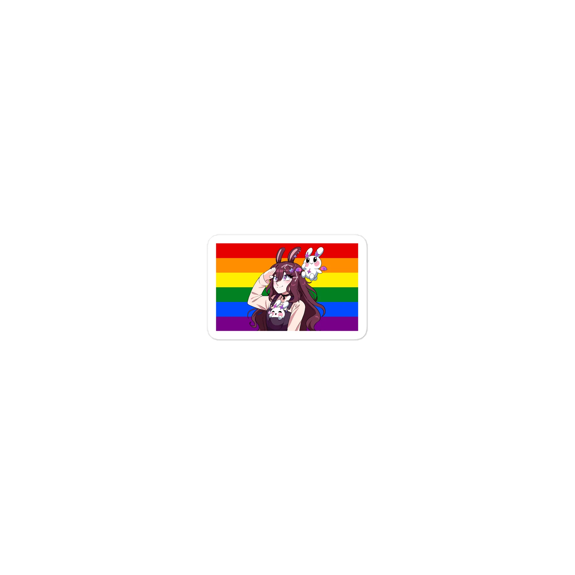 LQBTQIA Flag Sticker - ft. Yuwuna and Mellow! product image (1)
