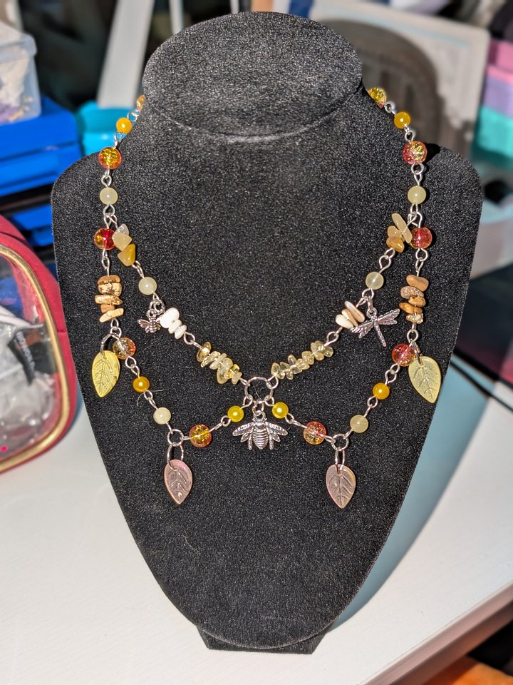 Yellow & Orange Mystical Bee Necklace! product image (2)