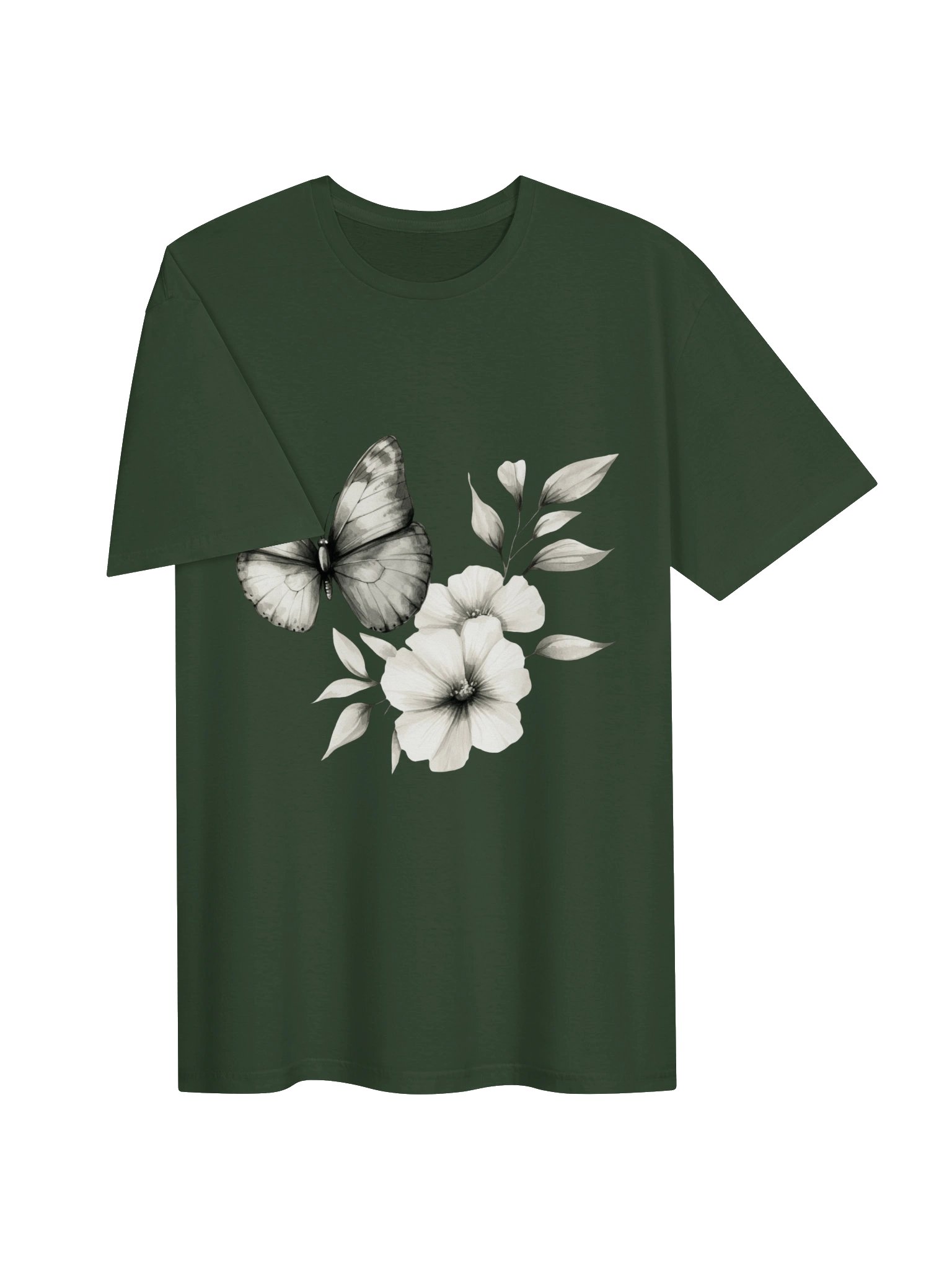 Butterfly & Floral T-Shirt | Vintage Botanical Graphic Tee for Nature Lovers product image (13)