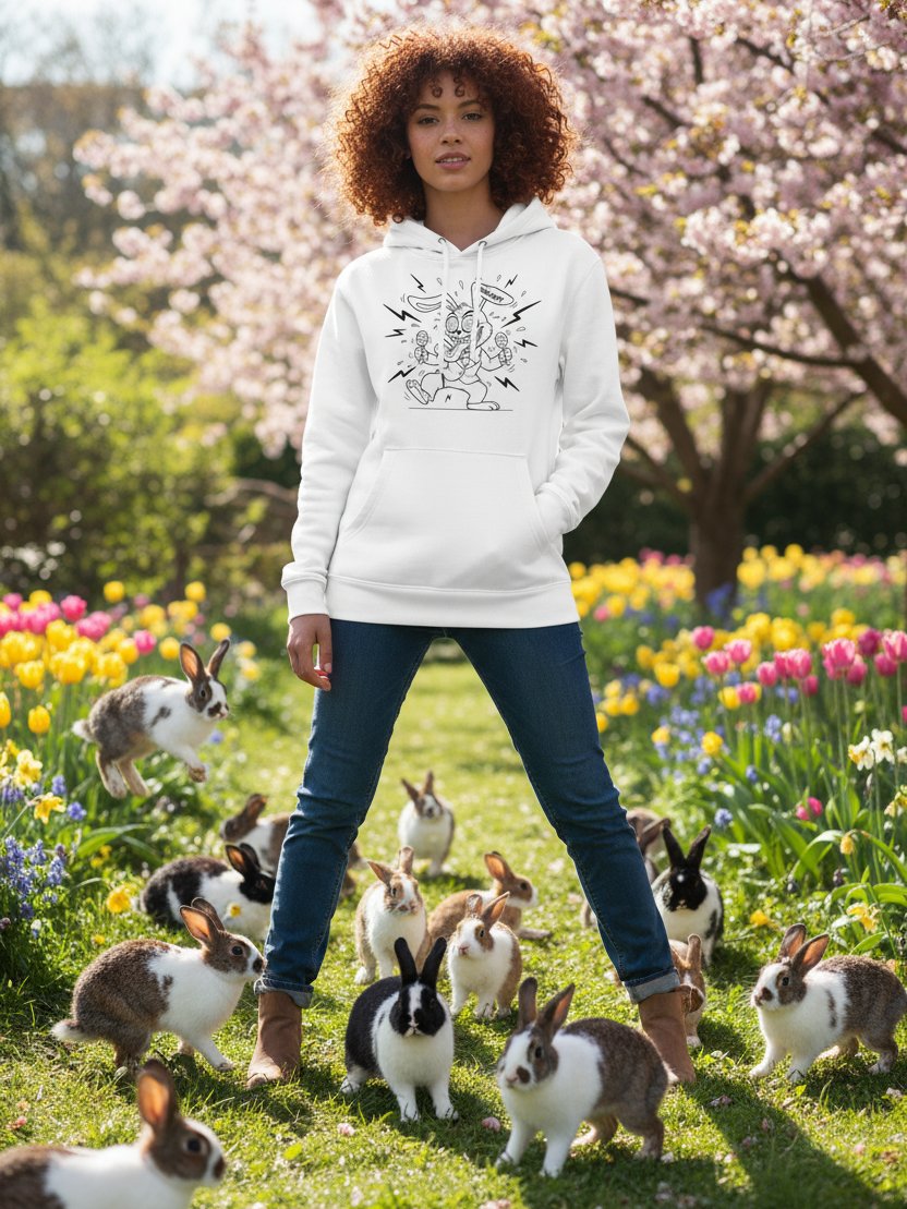 WAGALMST Rabbit Hoodie White product image (2)