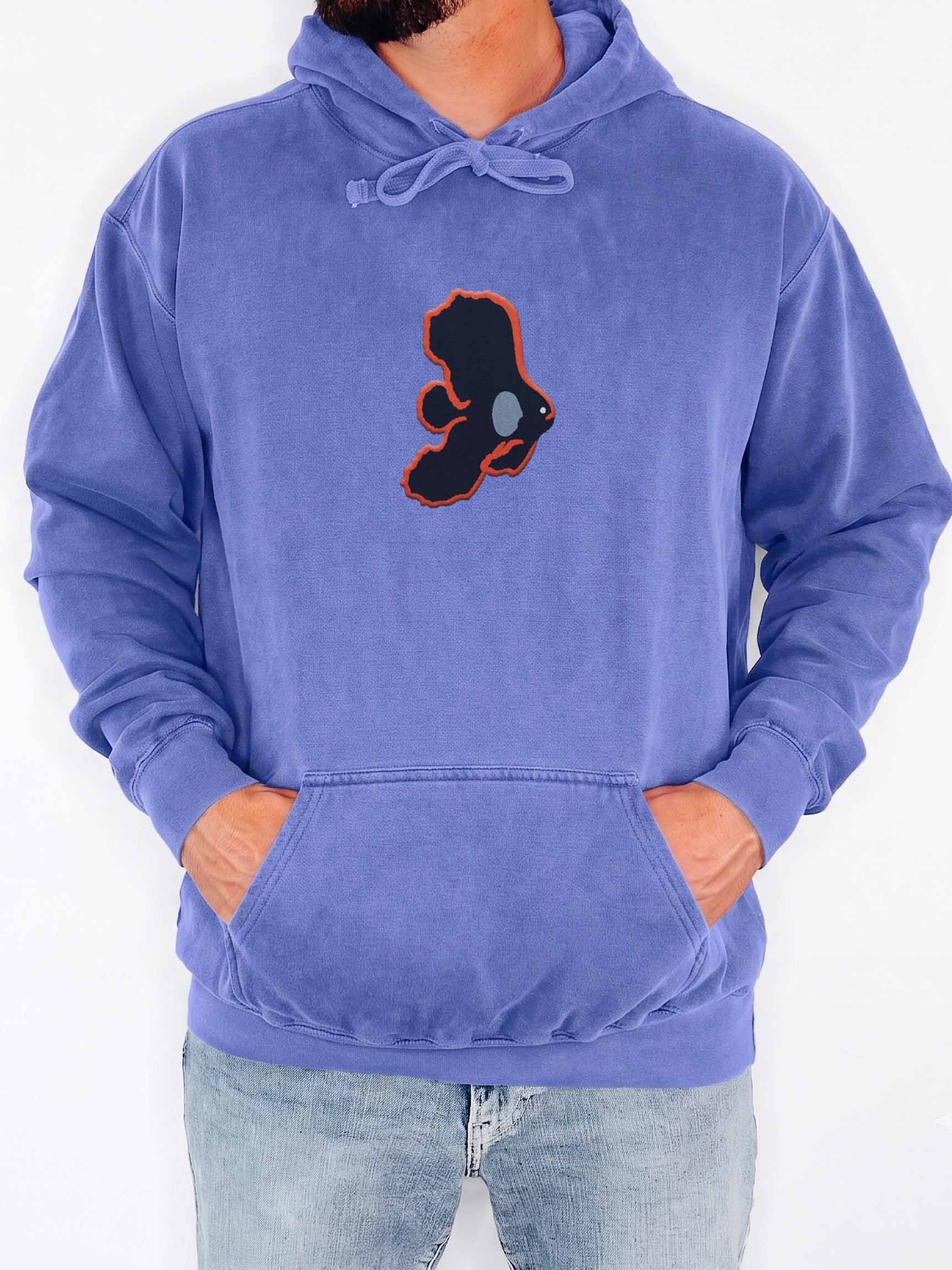 Juvenile Black Batfish Embroidered Hoodie | Platax pinnatus Aquarium Fish Hoodie | Saltwater Reef Apparel product image (2)