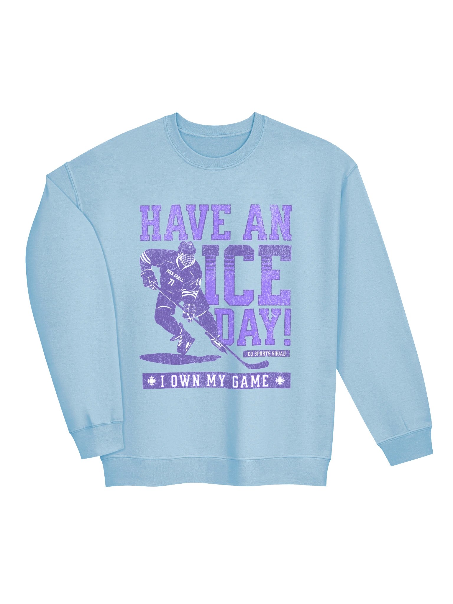 Urban Hockey EQALL® Originals Sporty Moves Vibe_Crewneck Unisex Sweatshirt_Purple_White product image (2)