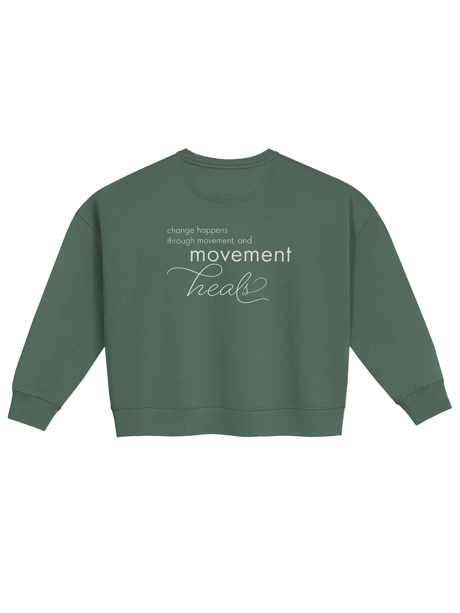 Green Crewneck Sweatshirt "Movement Heals" product image (2)
