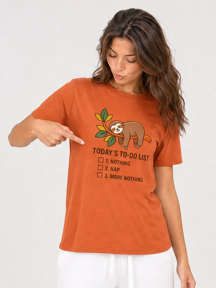 Sloth To-Do List Graphic T-Shirt product image (1)