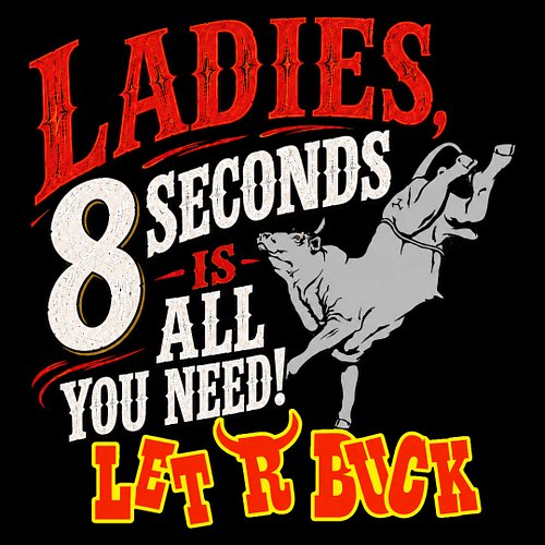 EIGHT SECONDS MAY NOT SOUND LIKE MUCH… BUT IN BULL RIDING, THAT MAKES YOU A LEGEND.
THIS FUNNY JUST 8 SECONDS TEE IS MADE FOR...