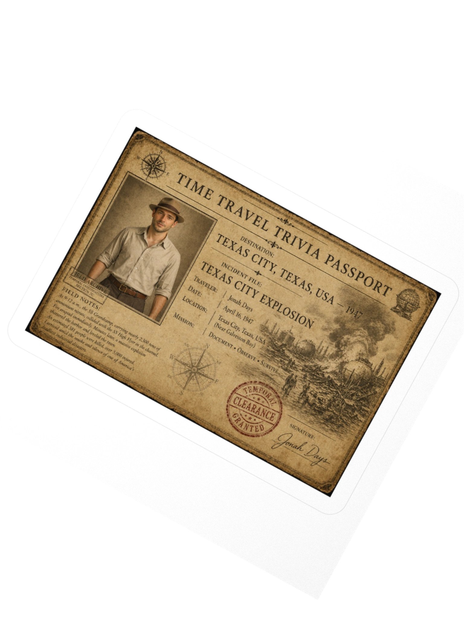 Texas City Explosion — 1947 Incident Passport Sticker product image (4)