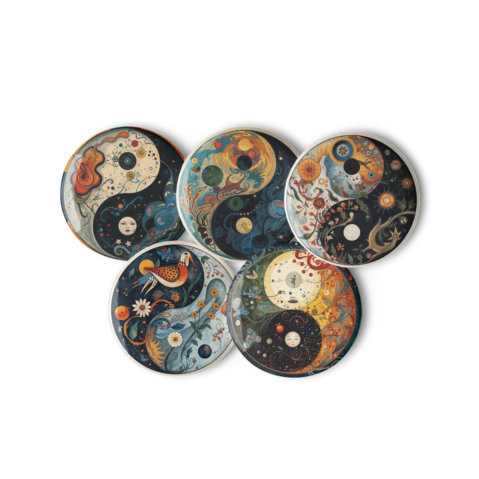 Cosmic Balance Art Pins (set 7) – Abstract Yin & Yang Collection product image (2)
