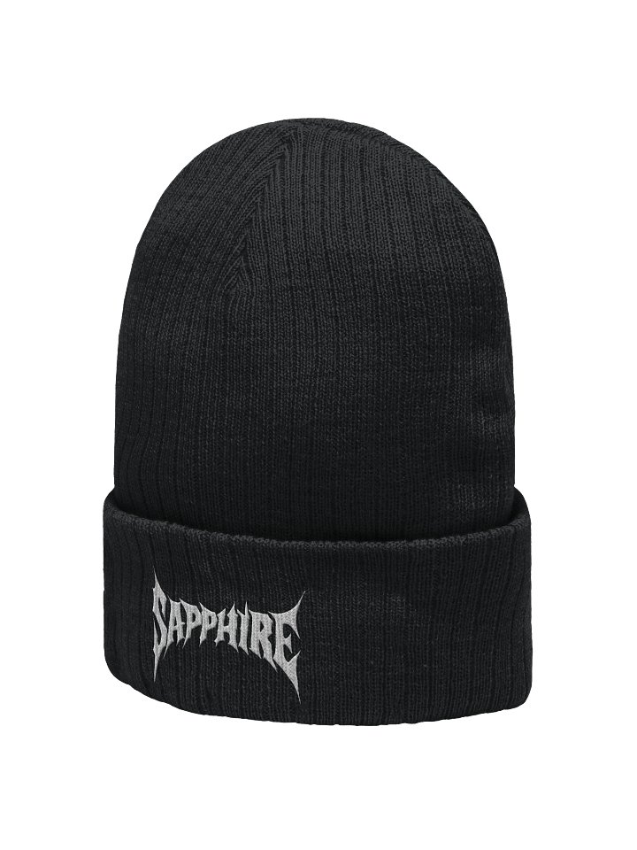 "Sapphire" Knitted Embroidered Beanie product image (3)
