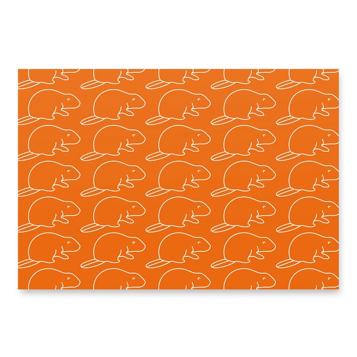 Beaver Icon - Wrapping Paper - Orange product image (1)