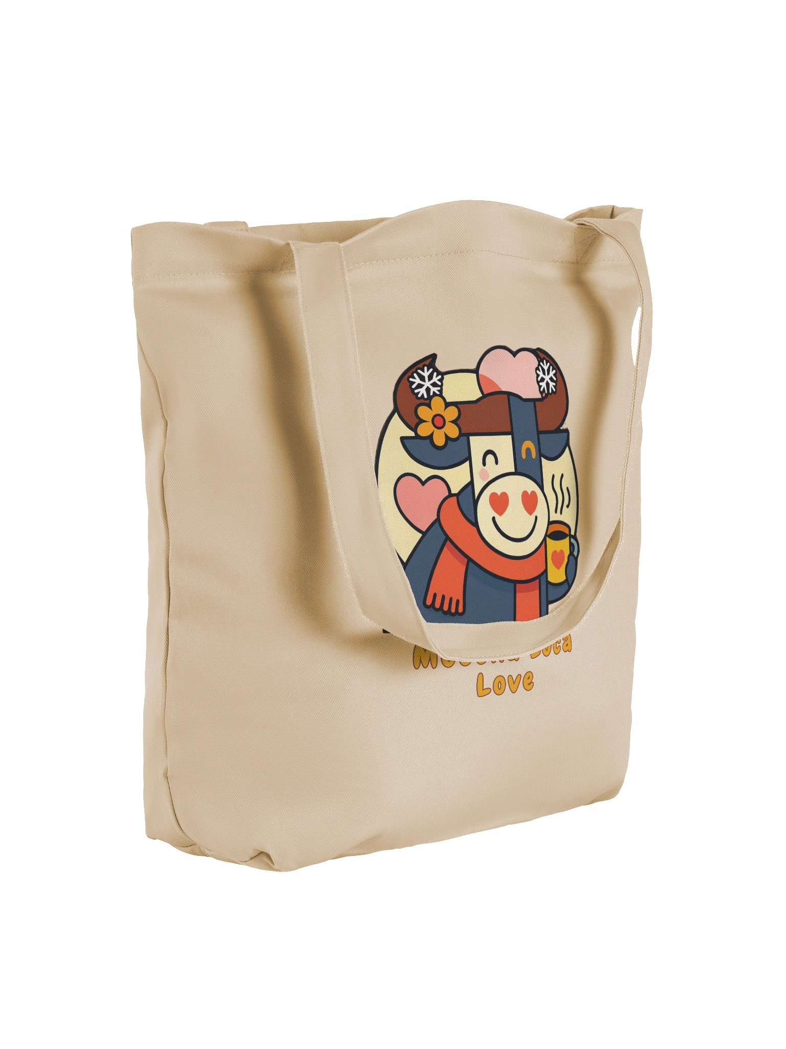 Moocha Loca Love Tote Bag – Cozy Bull with Heart Bag - by M-Art & Design product image (4)