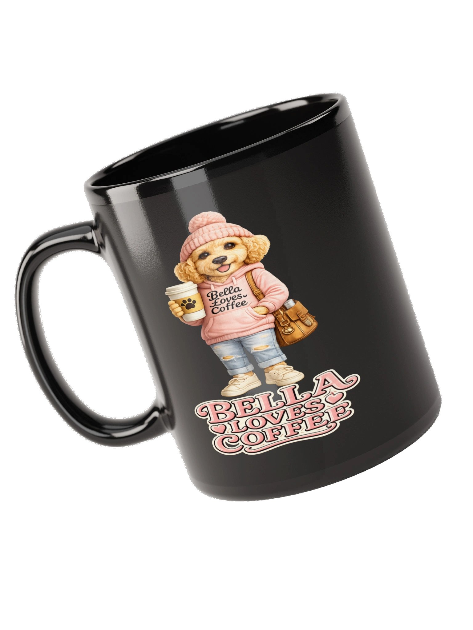 Bella Loves Coffee Mug | Cute Doodle Dog Coffee Cup product image (5)