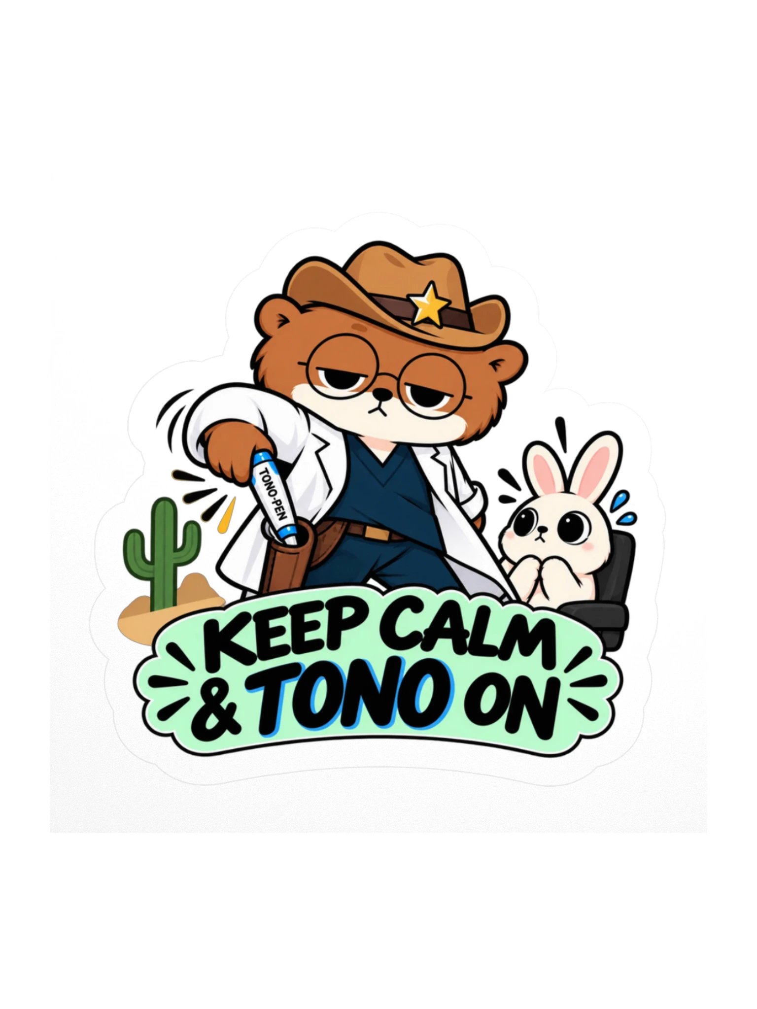 Sleepy Optometrist Keep Calm & Tono On Sticker product image (1)