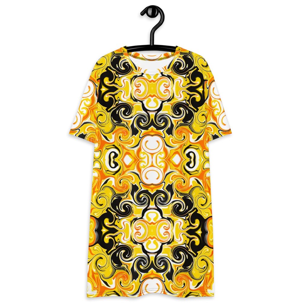 Yellow Baroque Luxe All-Over T-Shirt Dress product image (5)