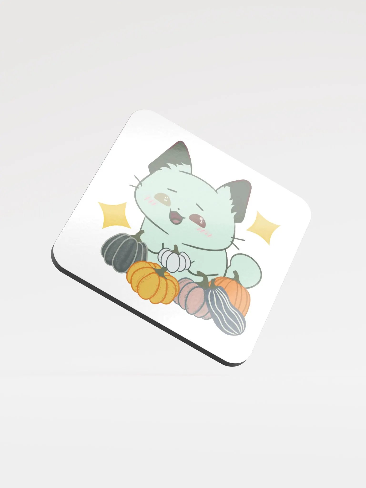 Spoopy Time Pumpkins Glossed Cork Coaster product image (1)