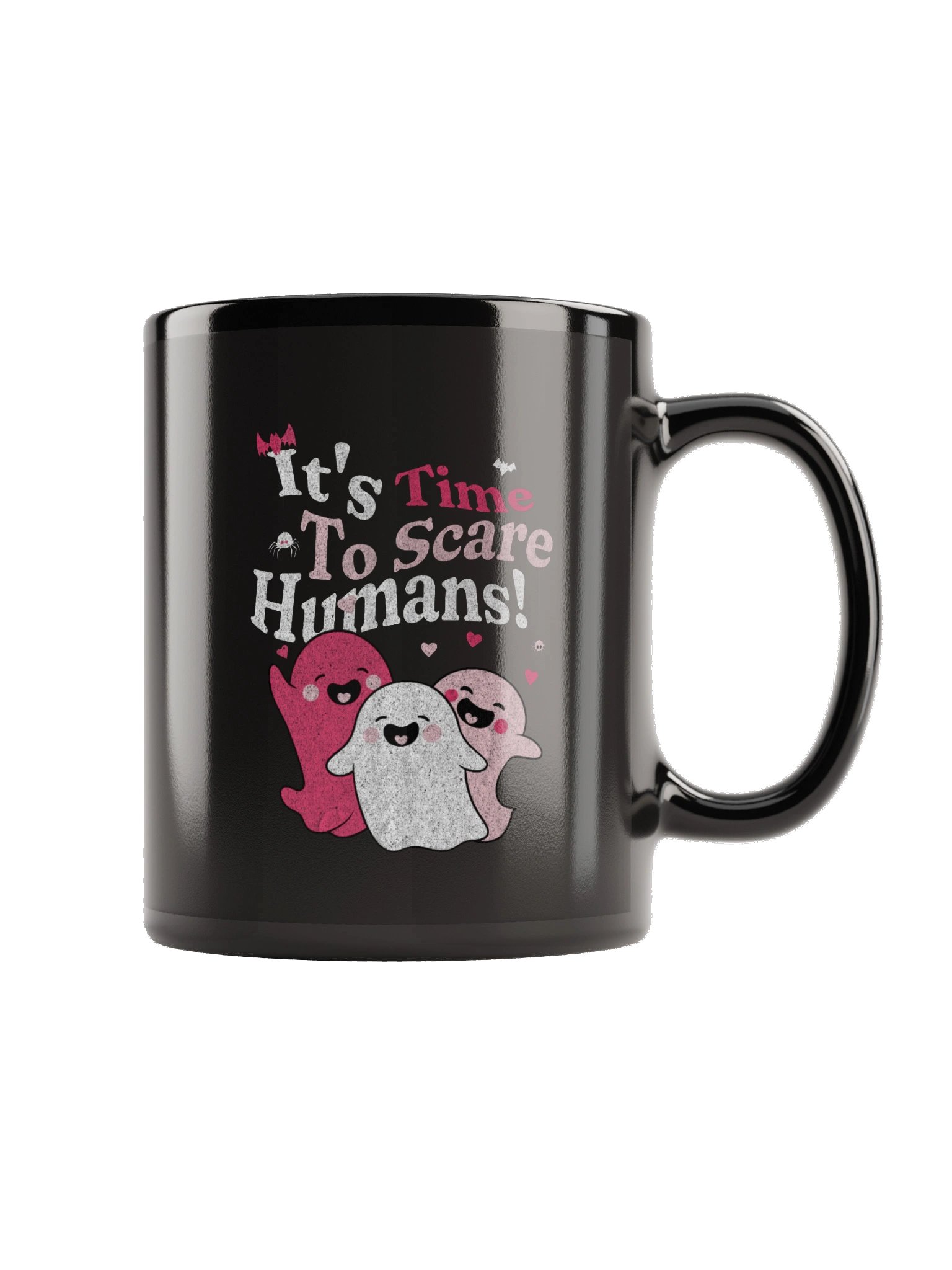Time To Scare Human Mug - Cute Pink Ghost Friends Coffee Mug | Funny Halloween Ghost Mug product image (3)