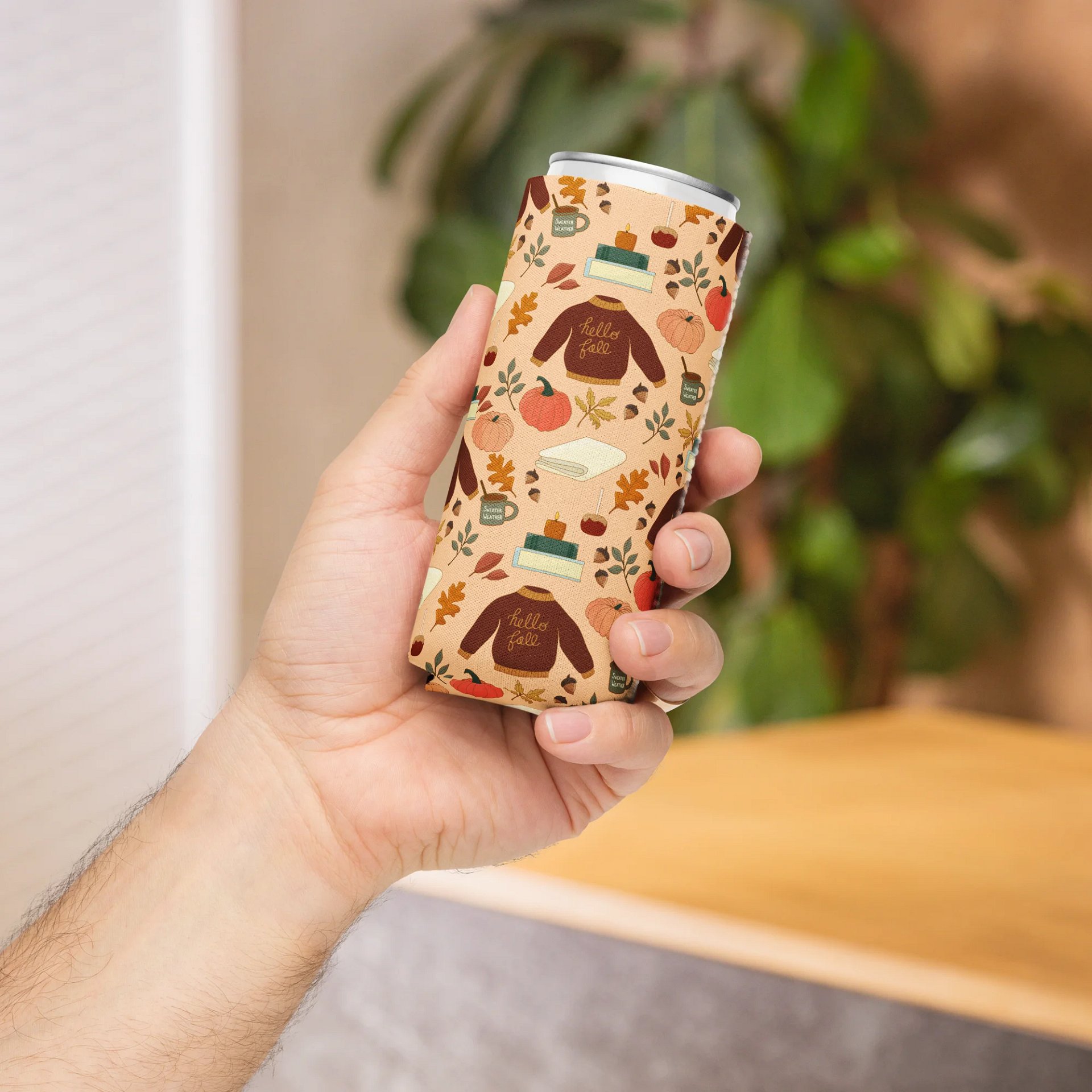 Cozy Fall Pattern Can Koozie product image (1)