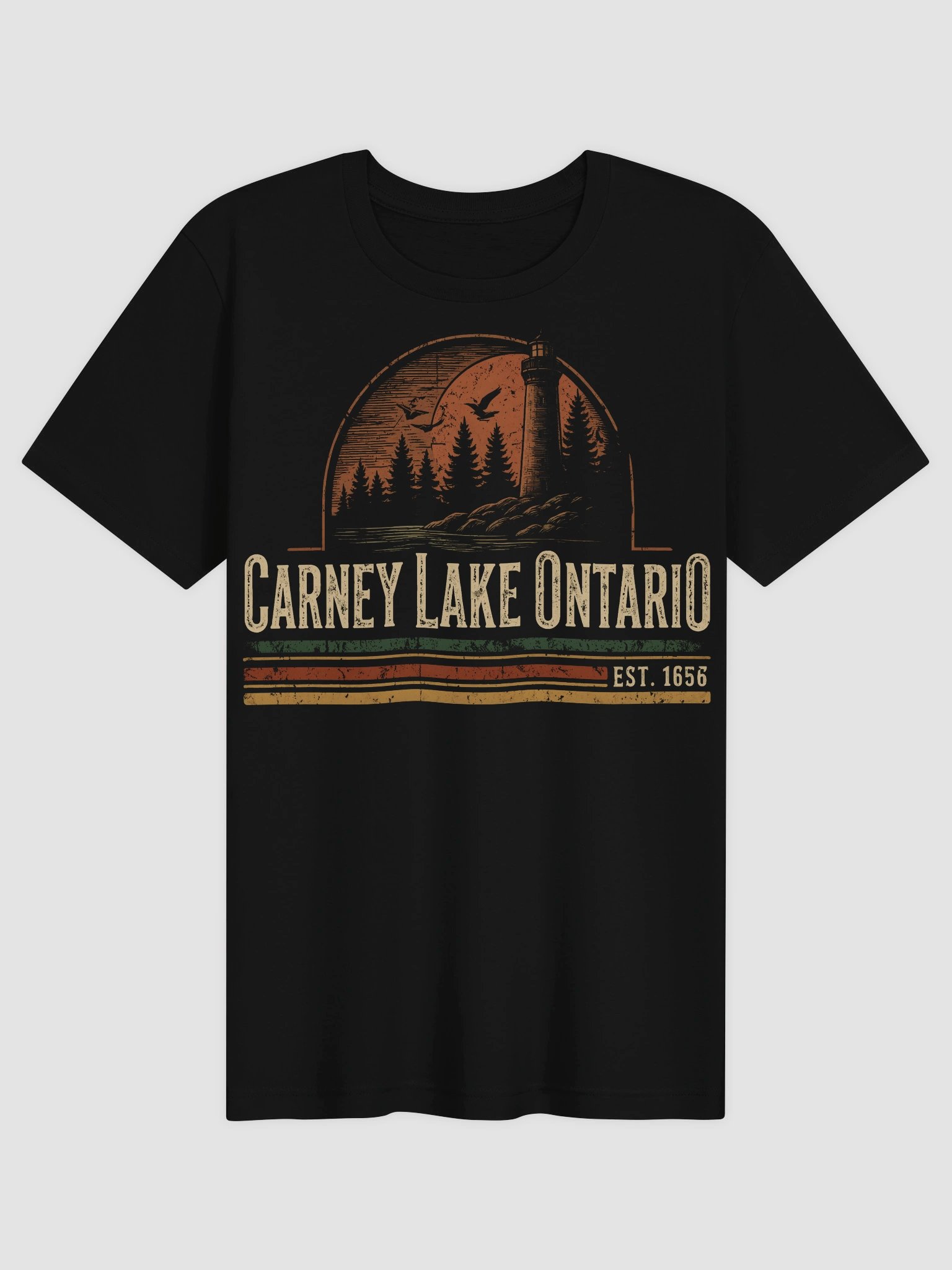 Carney Lake Ontario EST 1656 Retro Lake Ontario Est 1615 for Men Women product image (6)