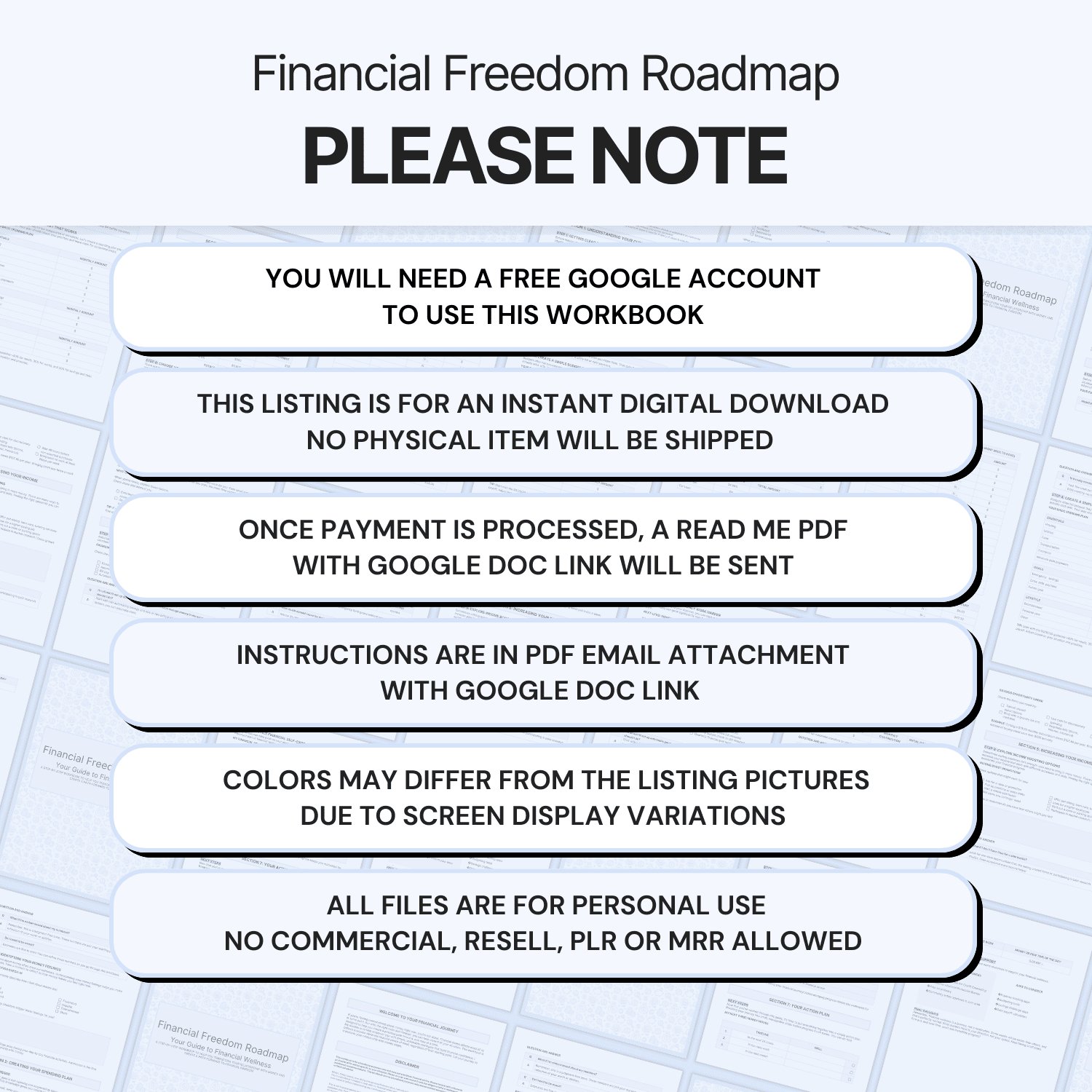 Financial Freedom Roadmap - Google Docs product image (9)