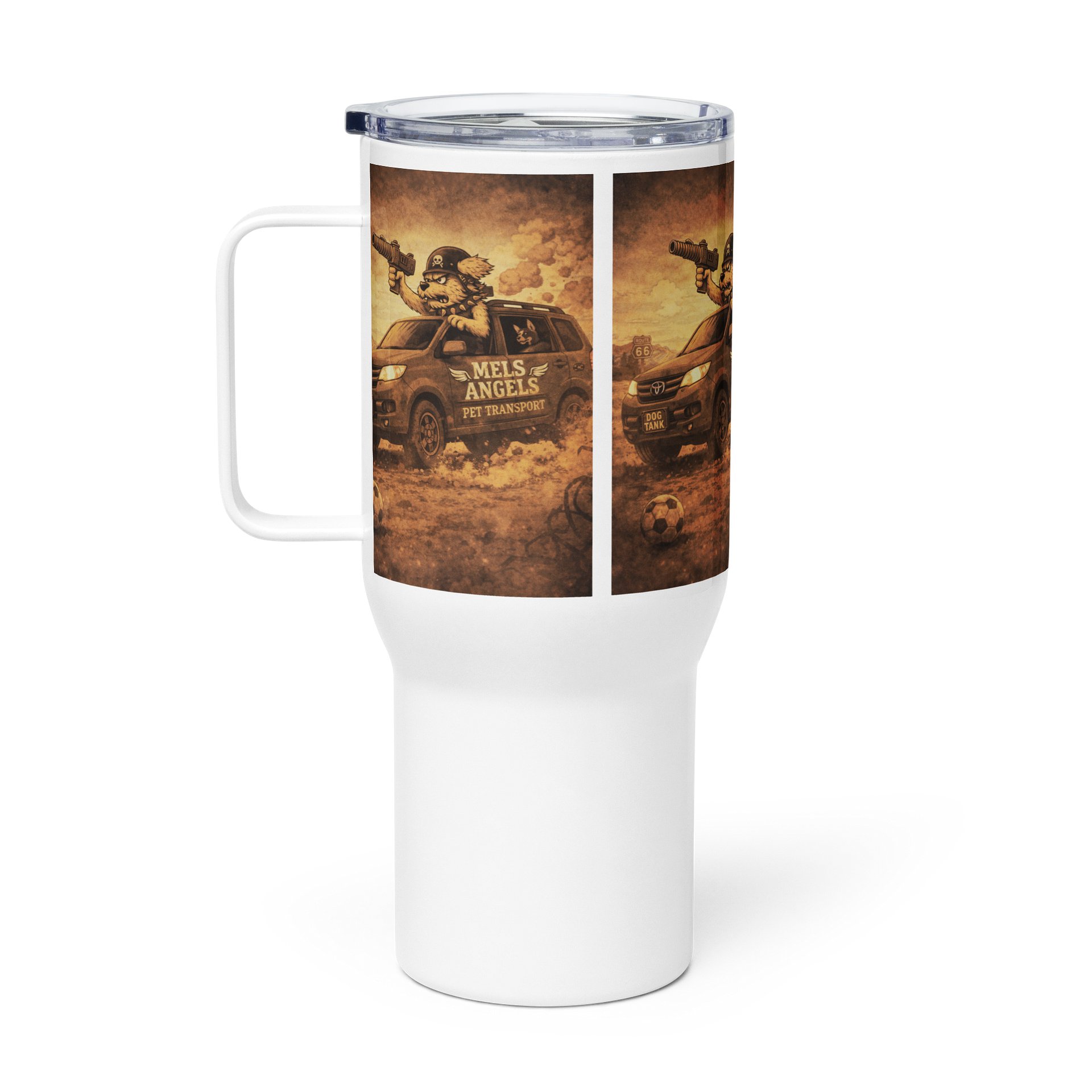 Dog Tank Badge Travel Mug | Mel’s Angels Pet Transport 25oz & 40oz Insulated Tumbler product image (2)