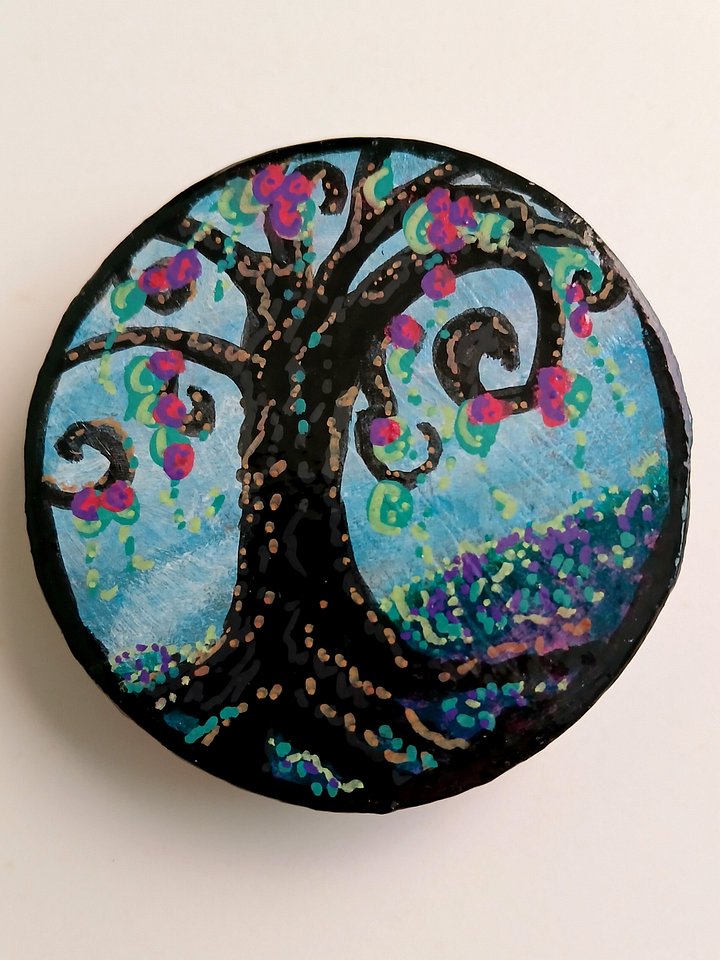 FrankenAngel - OOAK Hand Painted Little Round Container product image (1)