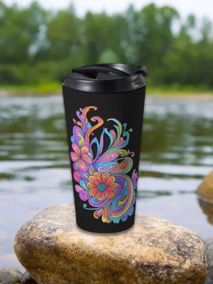 Rainbow Bloom - Stainless Steel Travel Mug product image (2)