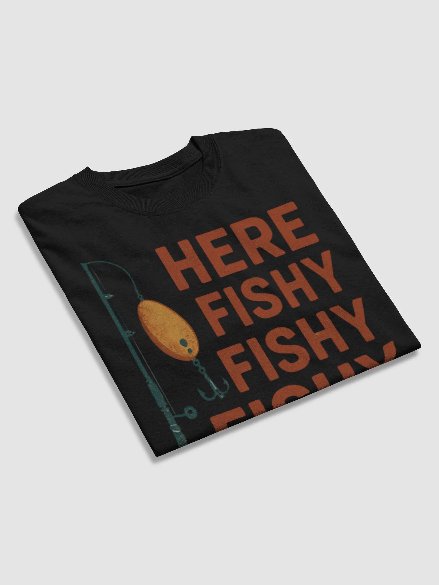 Here Fishy Fishy Fishy Vintage Funny Fishing T-Shirt – Retro Angler Humor Tee product image (4)