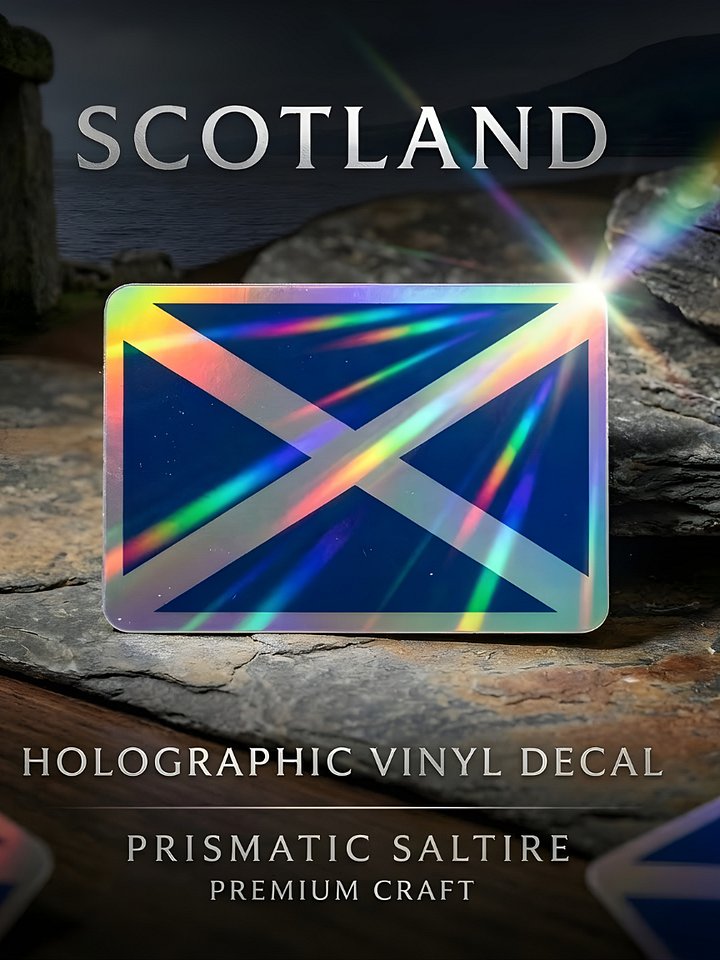 Holographic Scotland Flag Decal Sticker – Shimmering Saltire product image (1)