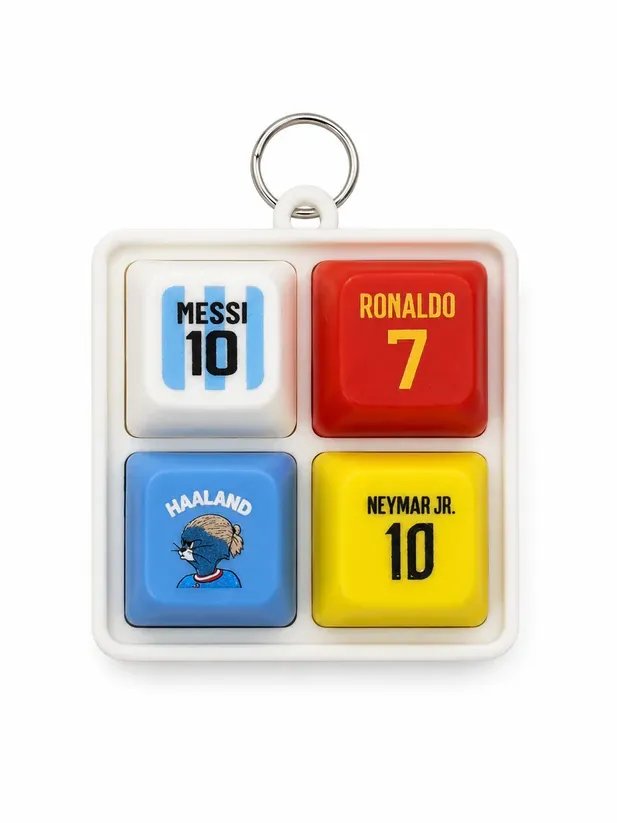 Football Legends Sound Button Keychain – Messi, Ronaldo, Haaland & Neymar product image (1)