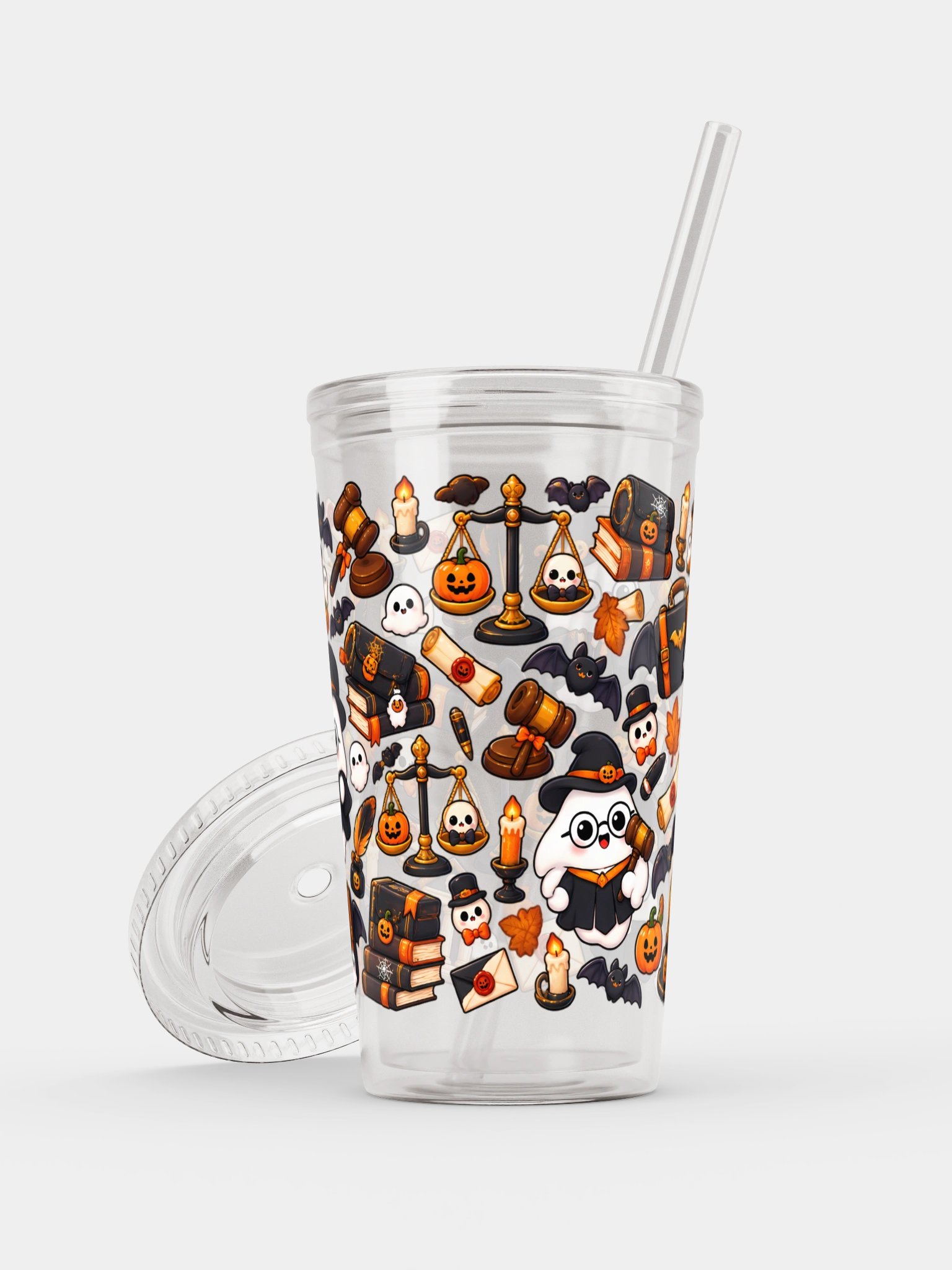 Halloween X Lawyer Mashup Clear Wall Tumbler 16 Oz (473 ml) product image (7)