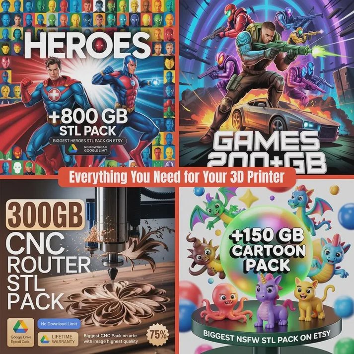 900,000+ Premium STL Files for 3D Printing – 105TB Mega Pack | Lifetime Access + Free Updates product image (5)