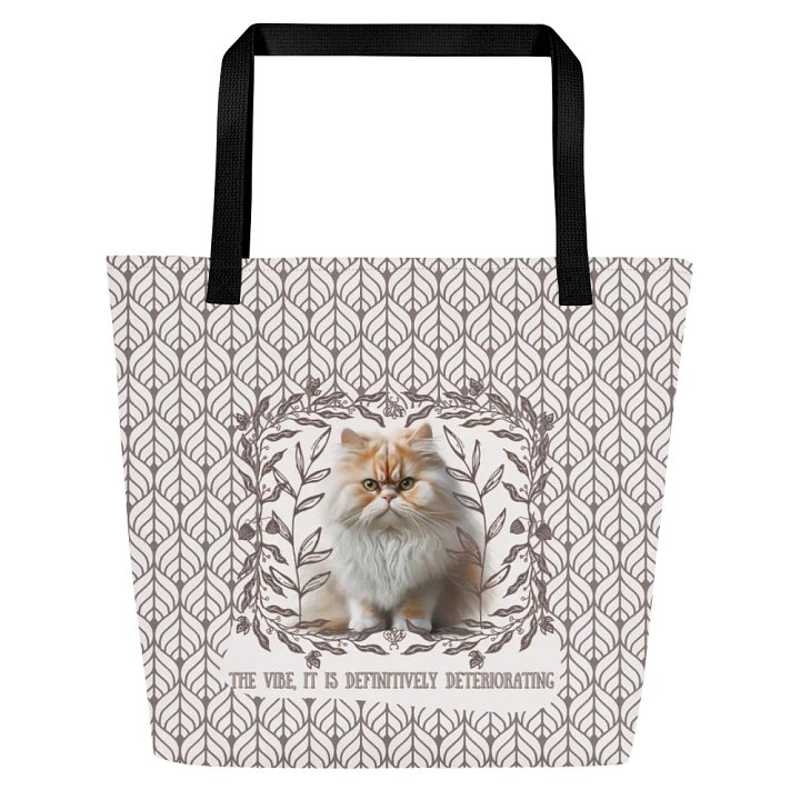 KC, The Vibe Is Deteriorating (floofy cat), Patterned Tote product image (1)