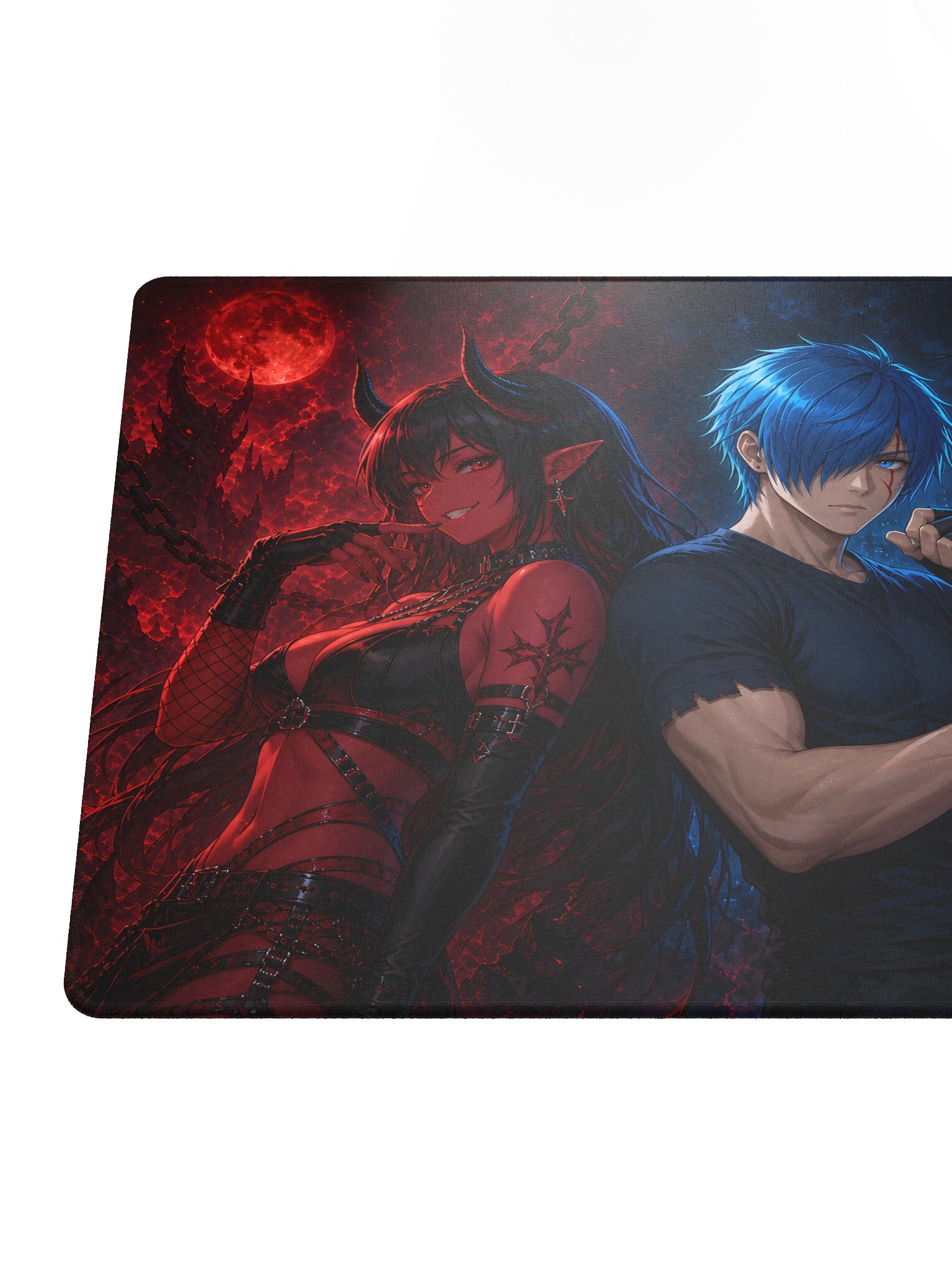 DarkSara & Coldbite Red vs Blue Gaming Mouse Pad product image (4)