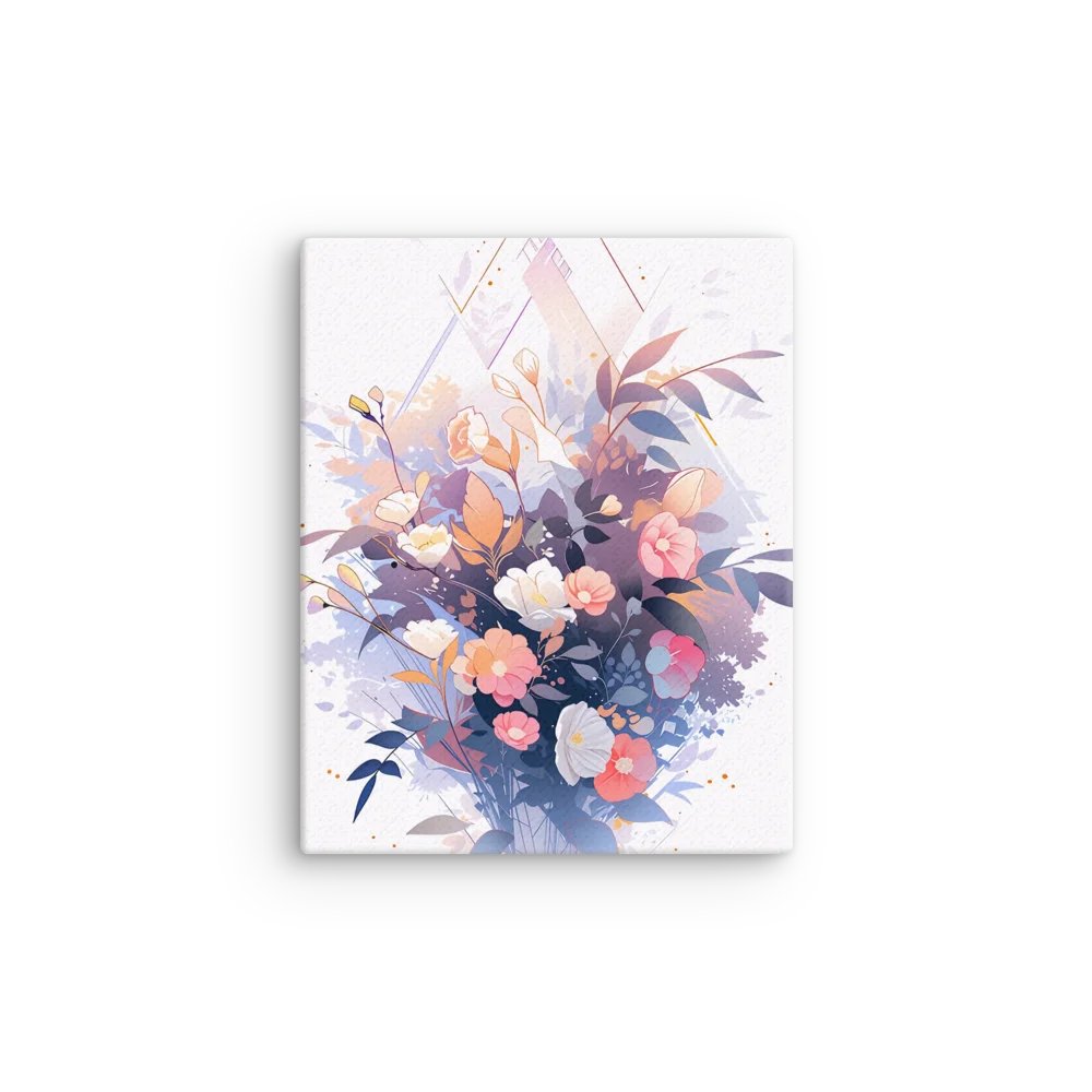 Soft Pastel Abstract Floral Bouquet with Geometric Touch Canvas product image (3)