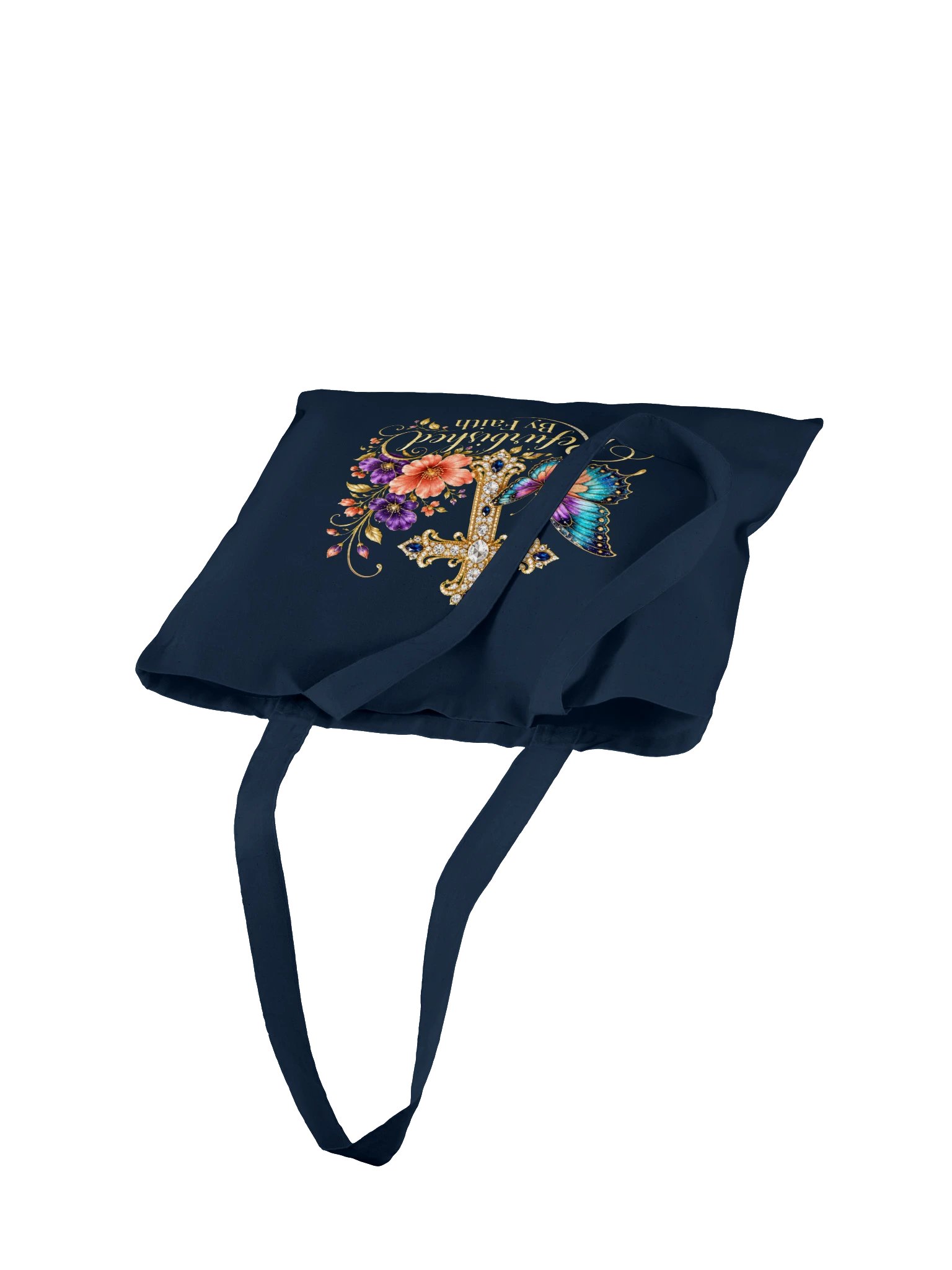 Navy Jeweled Cross Tote product image (4)