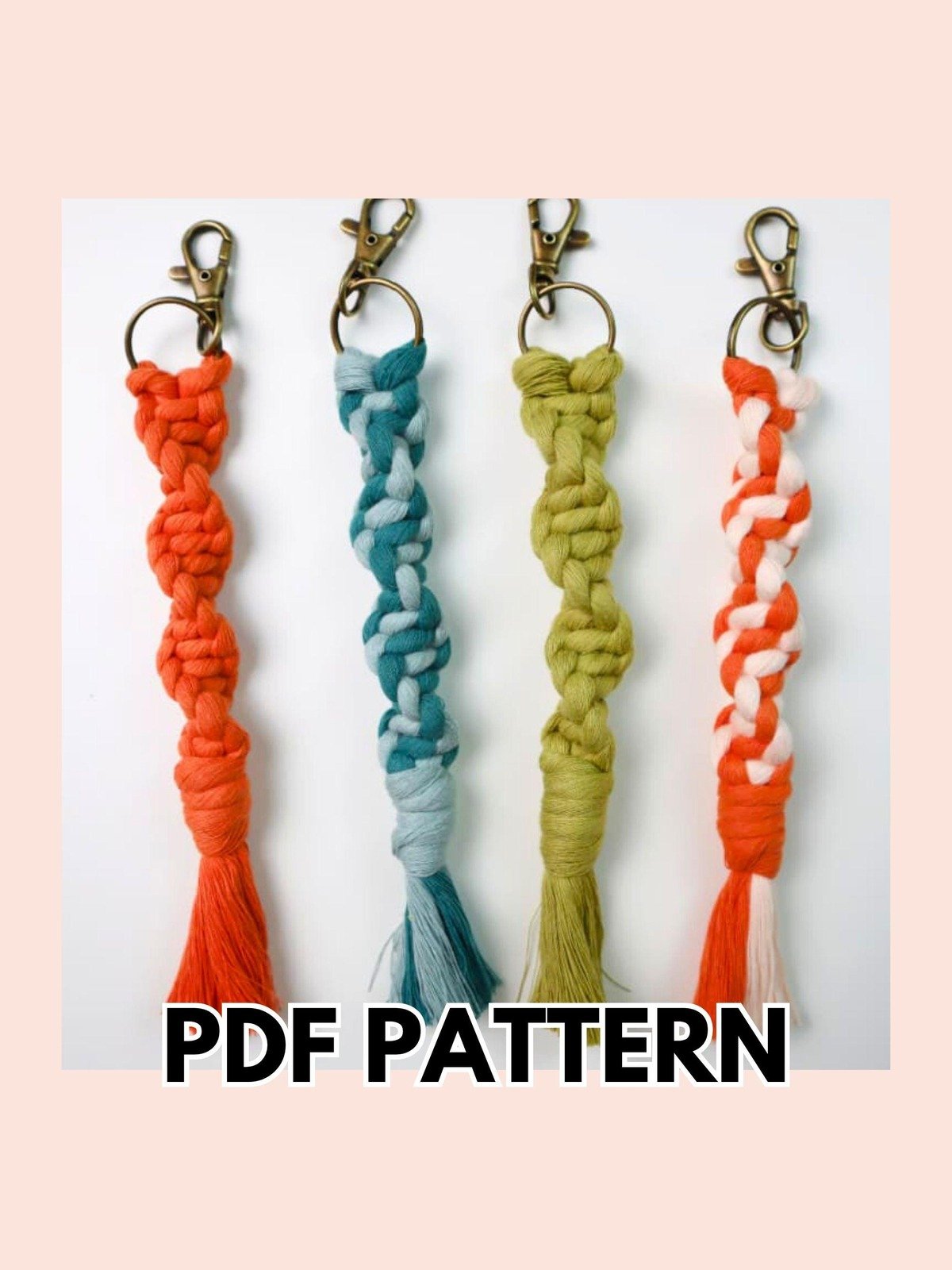 Swirly Spirals Macrame Keychain (Digital PDF Pattern) product image (1)