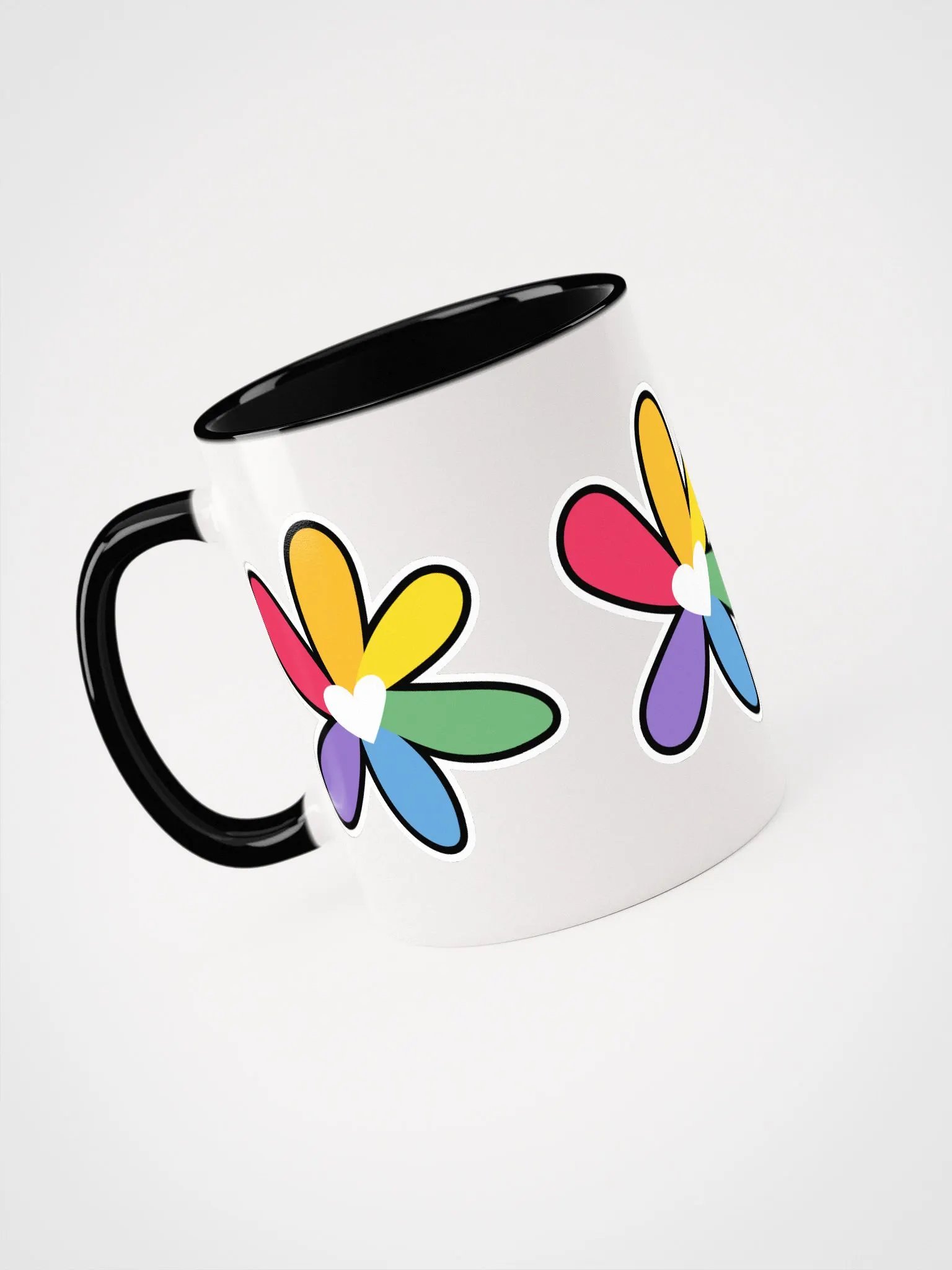 White Mug with Rainbow Flower Design product image (25)