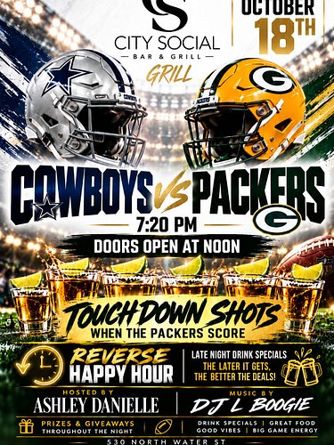 It’s Game Day Wake Up!!! Tonight we @city_socialmke for  the Cowboys va Packers with The Reverse Late Night  Happy Hour hoste...