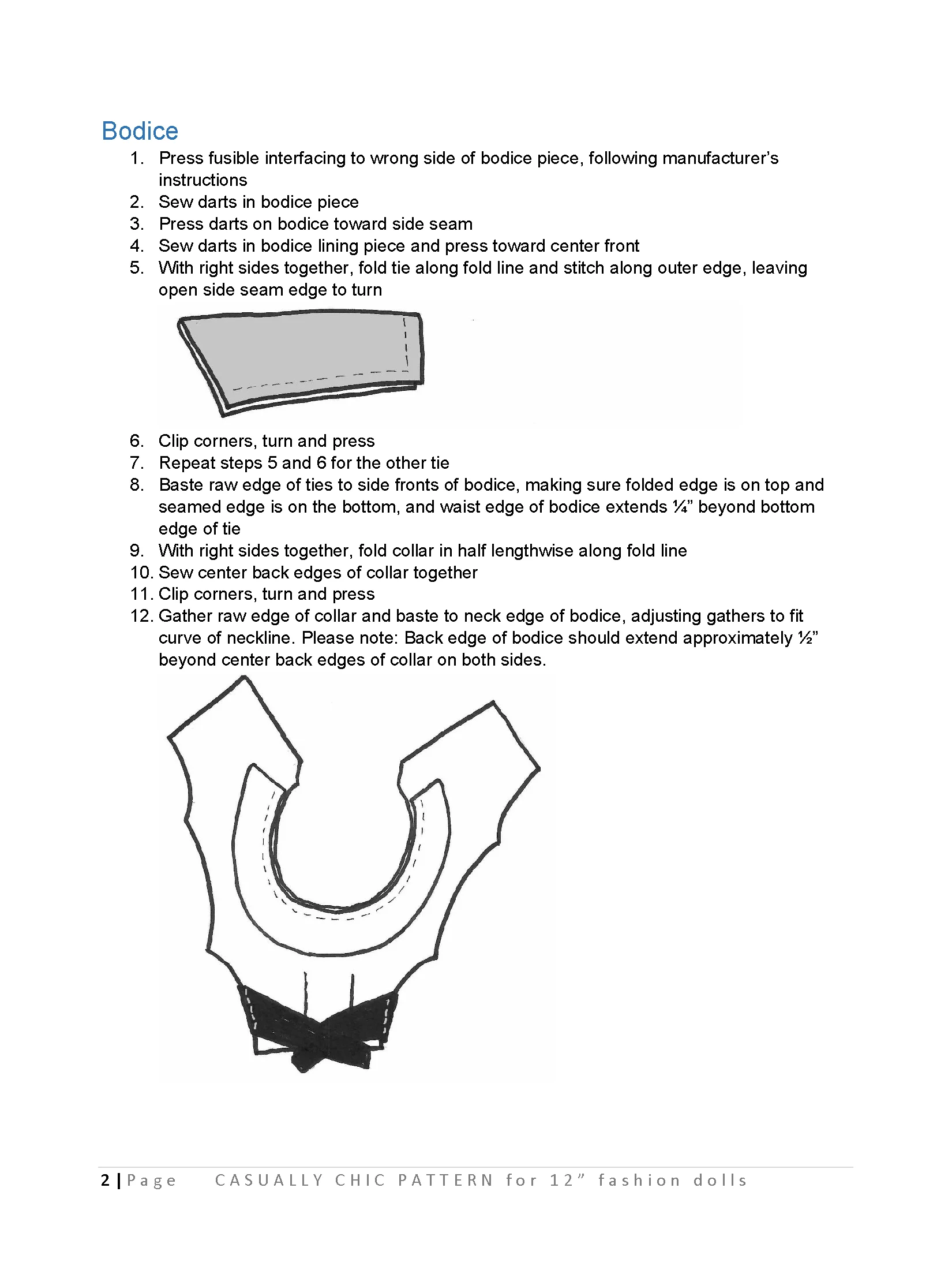 Casually Chic sewing pattern for 12" fashion dolls product image (3)