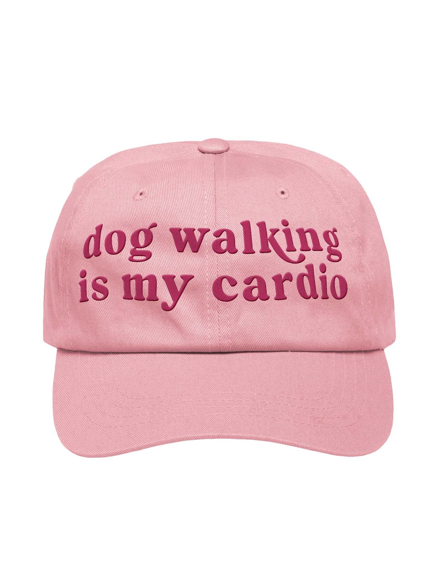 Dog Walking Is My Cardio Classic Dad Hat(Embroidered) Low Contrast(Pink) product image (1)