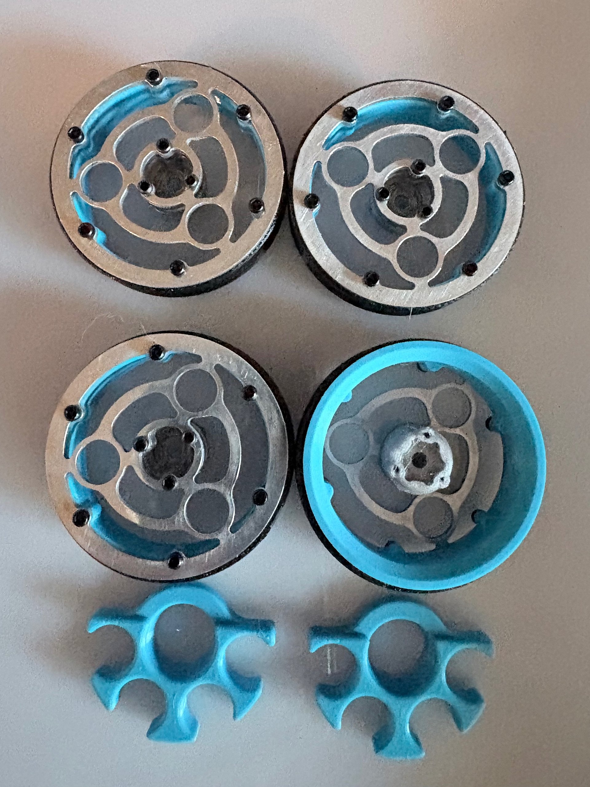 1.7" ( 44MM) High Clearance Wheels: "Sigil" (Electric Blue/ Silver) product image (1)