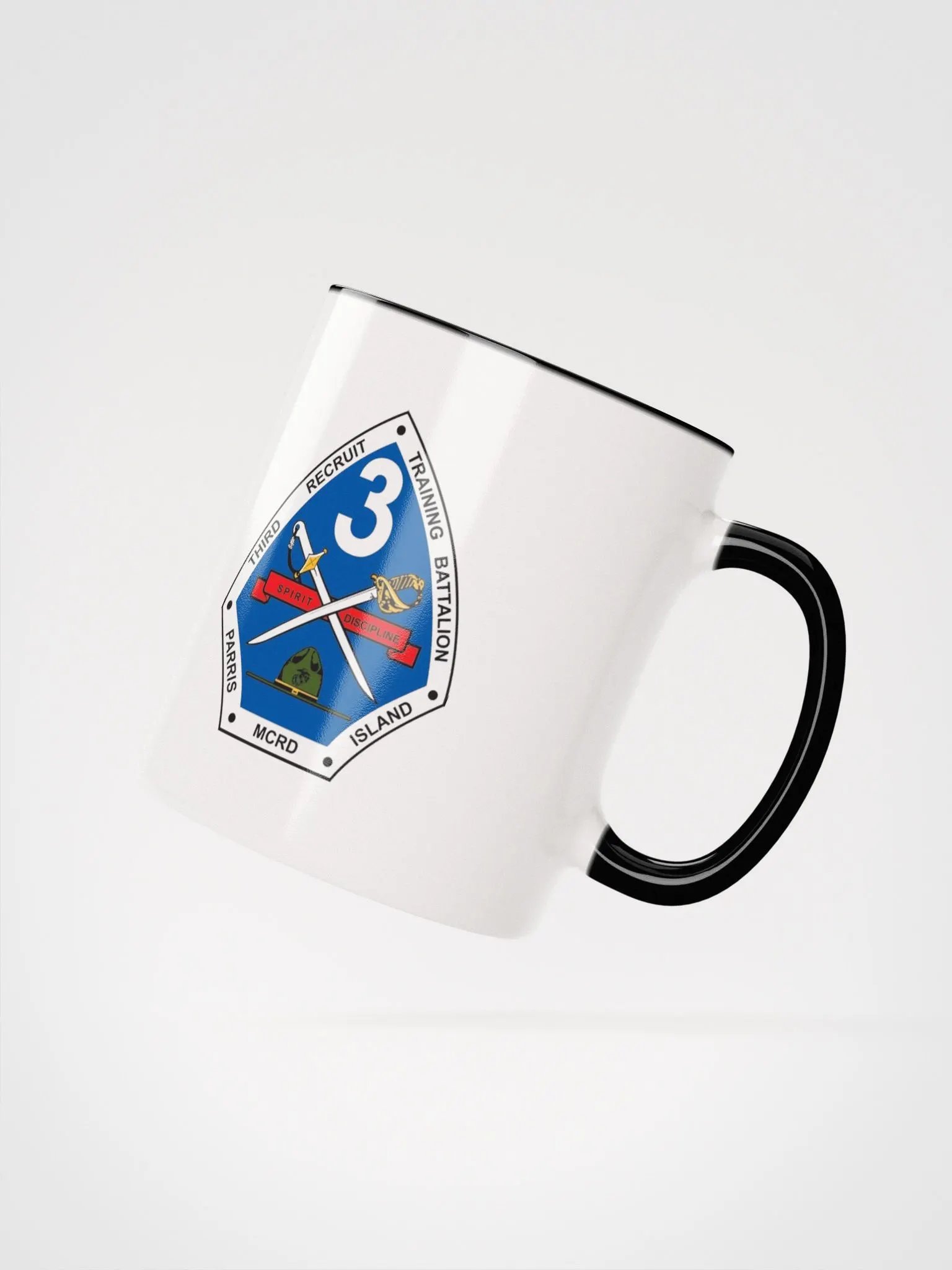 3rd Recruit Training Battalion Parris Island: Coffee Cup White Exterior/Black Interior product image (2)